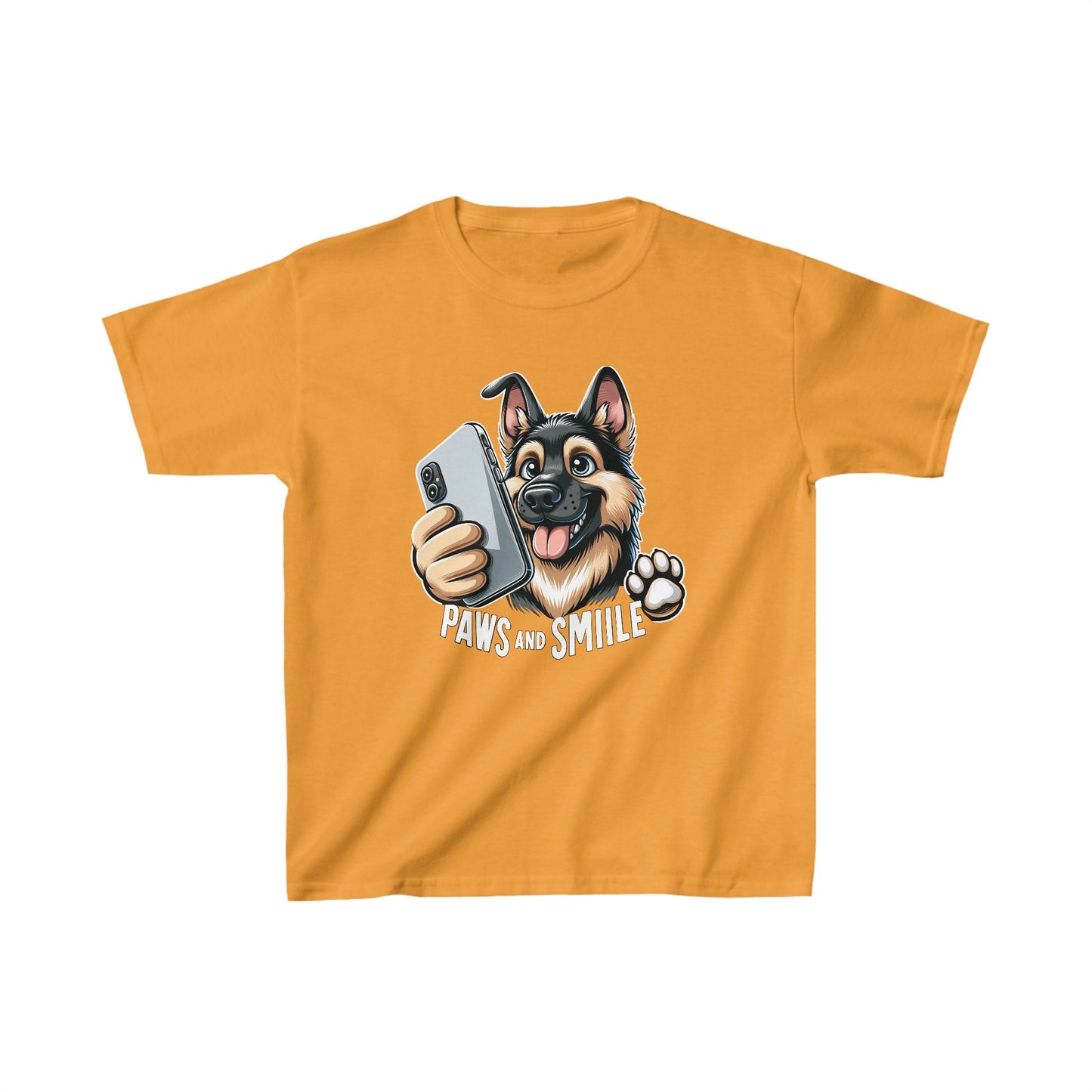 Paws and Smile Kids Size T-Shirt (Multi colors) (German Shepherd)