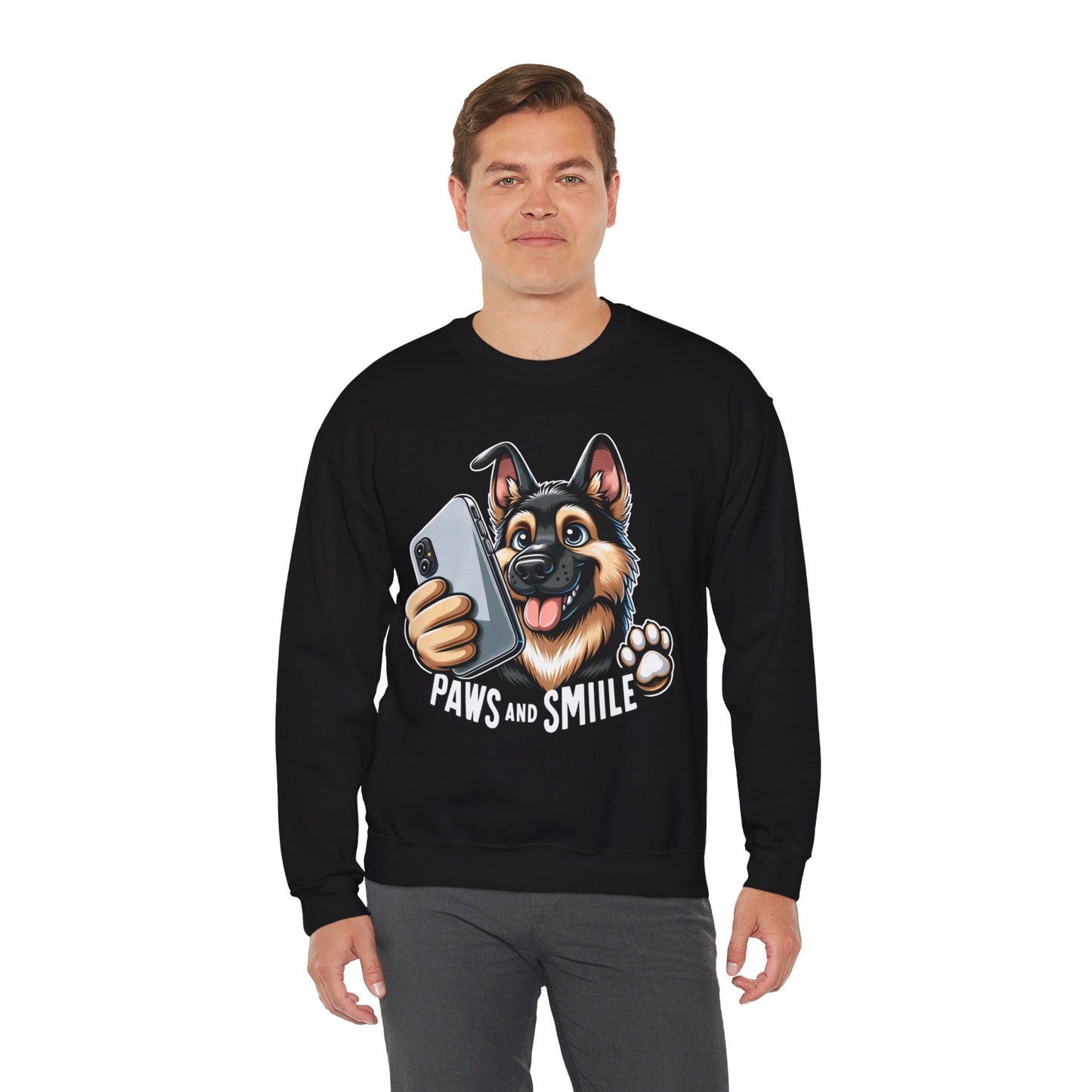 Paws and Smile Sweatshirt (10 colors) (German Shepherd)