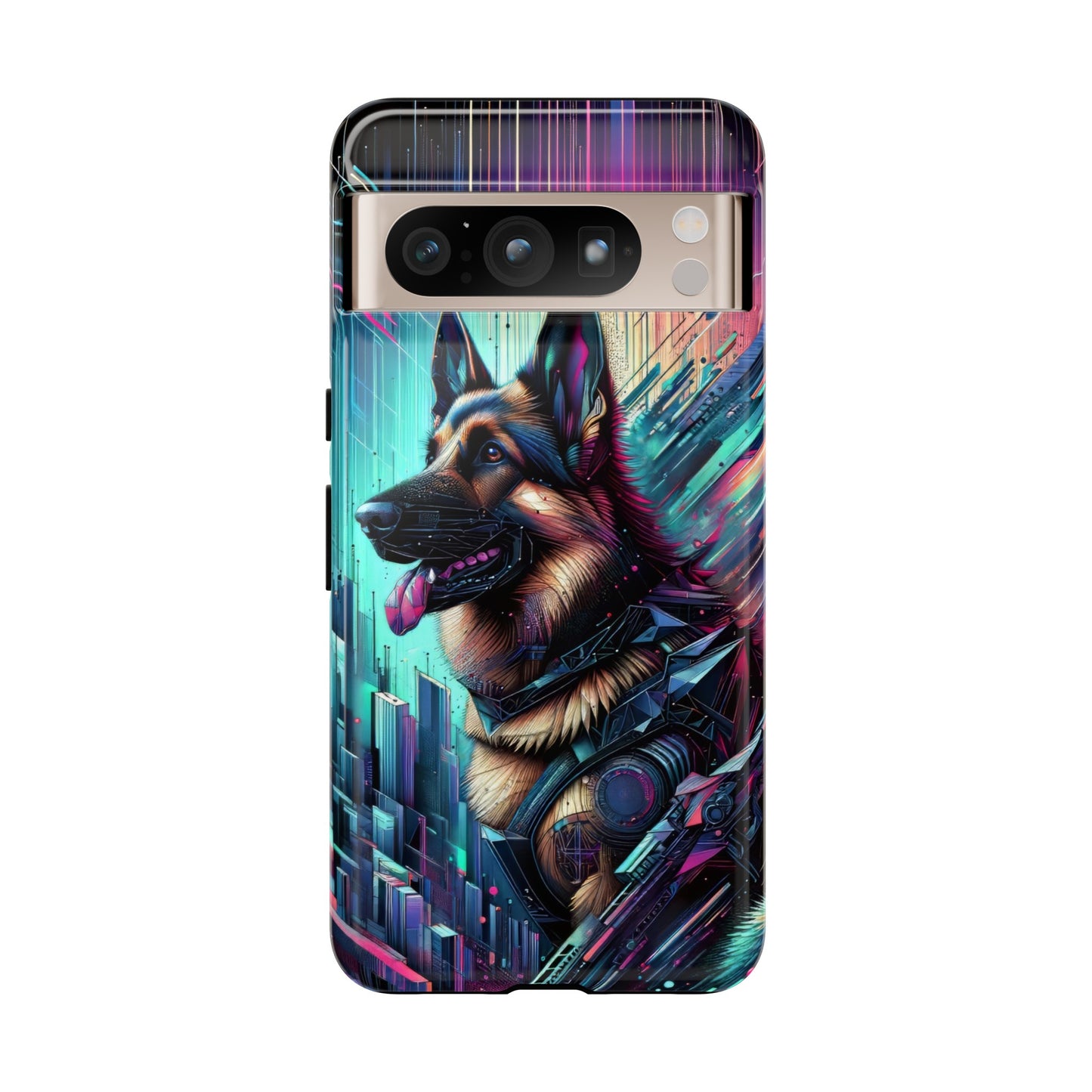 Futurism and gothic German Shepherd Phone Case