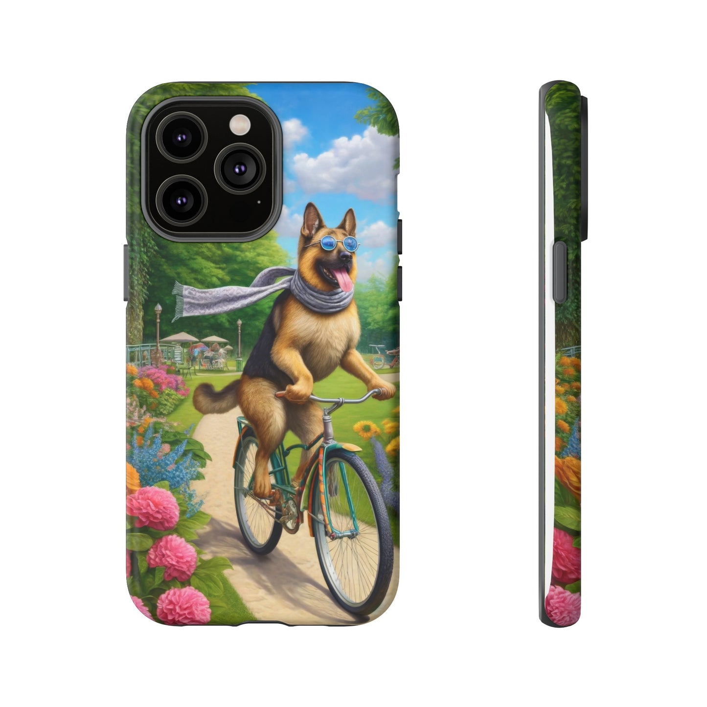 German Shepherd Riding a Bicycle Phone Case