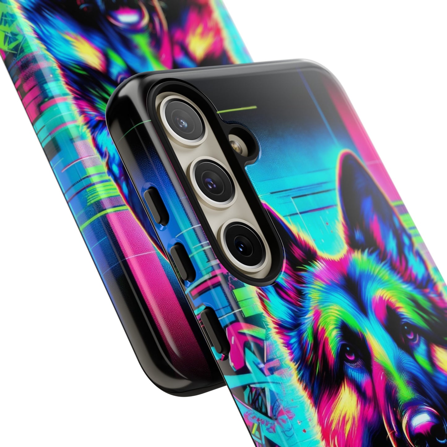 Neon graffiti German Shepherd Phone Case