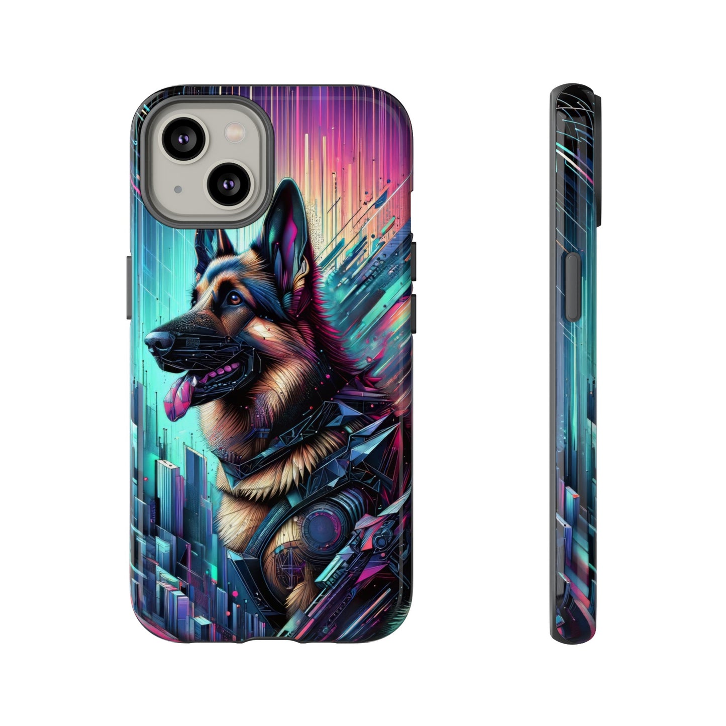 Futurism and gothic German Shepherd Phone Case