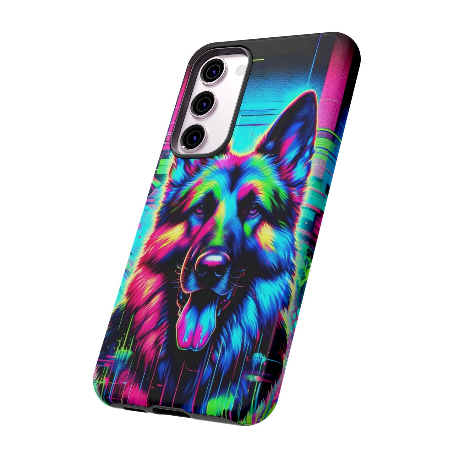 Neon graffiti German Shepherd Phone Case