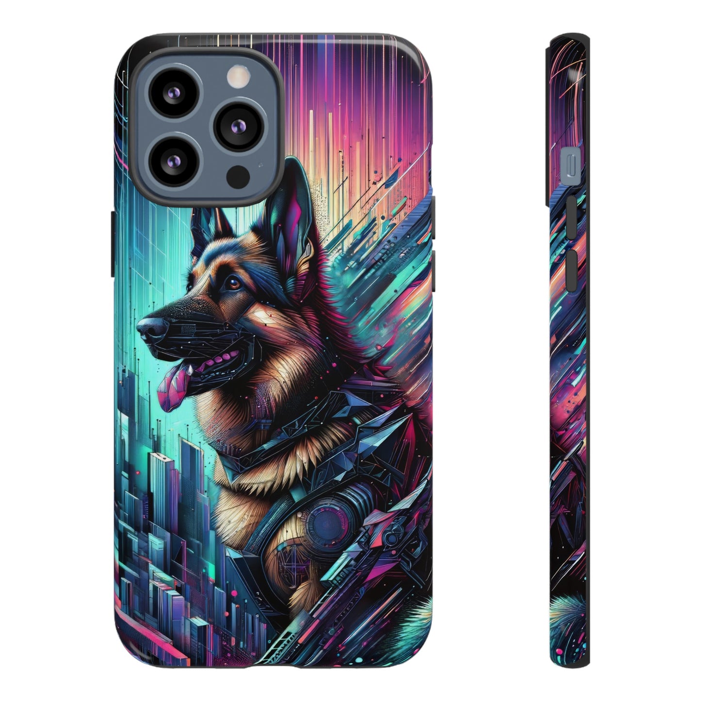 Futurism and gothic German Shepherd Phone Case