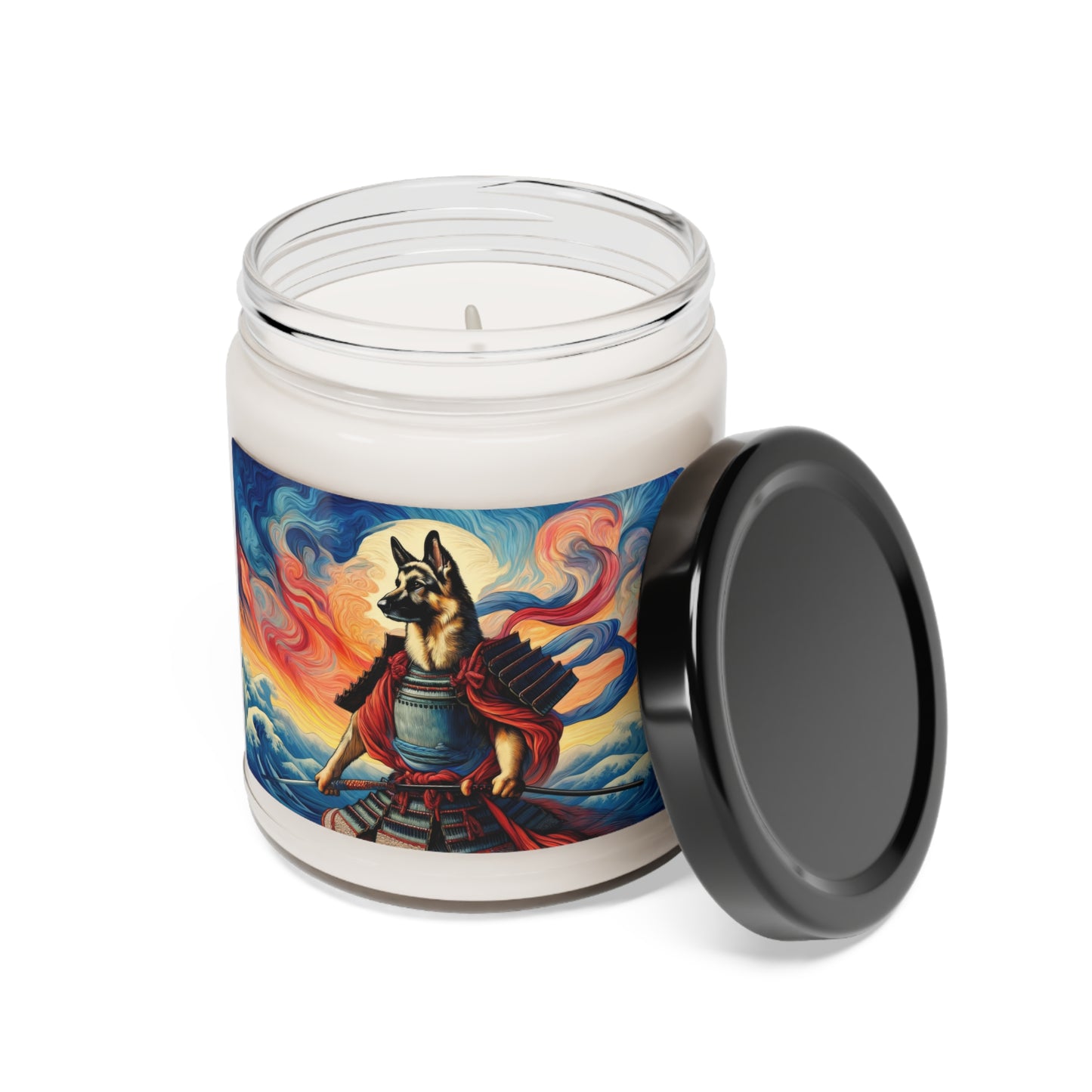 Samurai German Shepherd Scented Soy Candle, 9oz