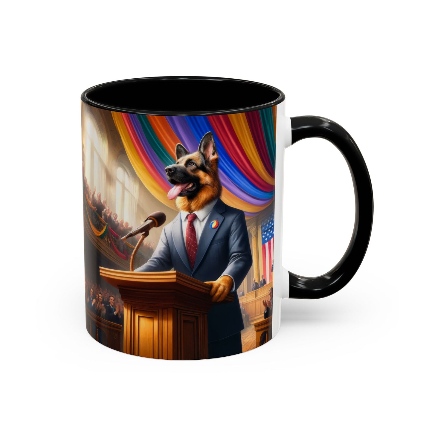 German Shepherd Giving a Speech Coffee Mug