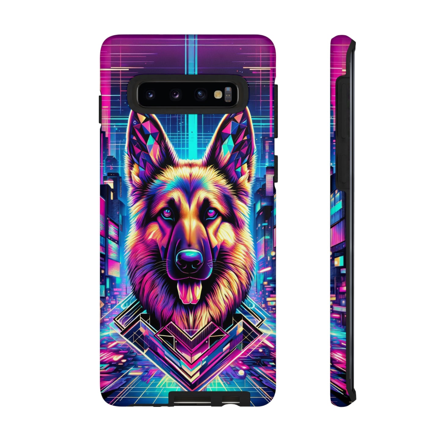 Glitch art German Shepherd Phone Case