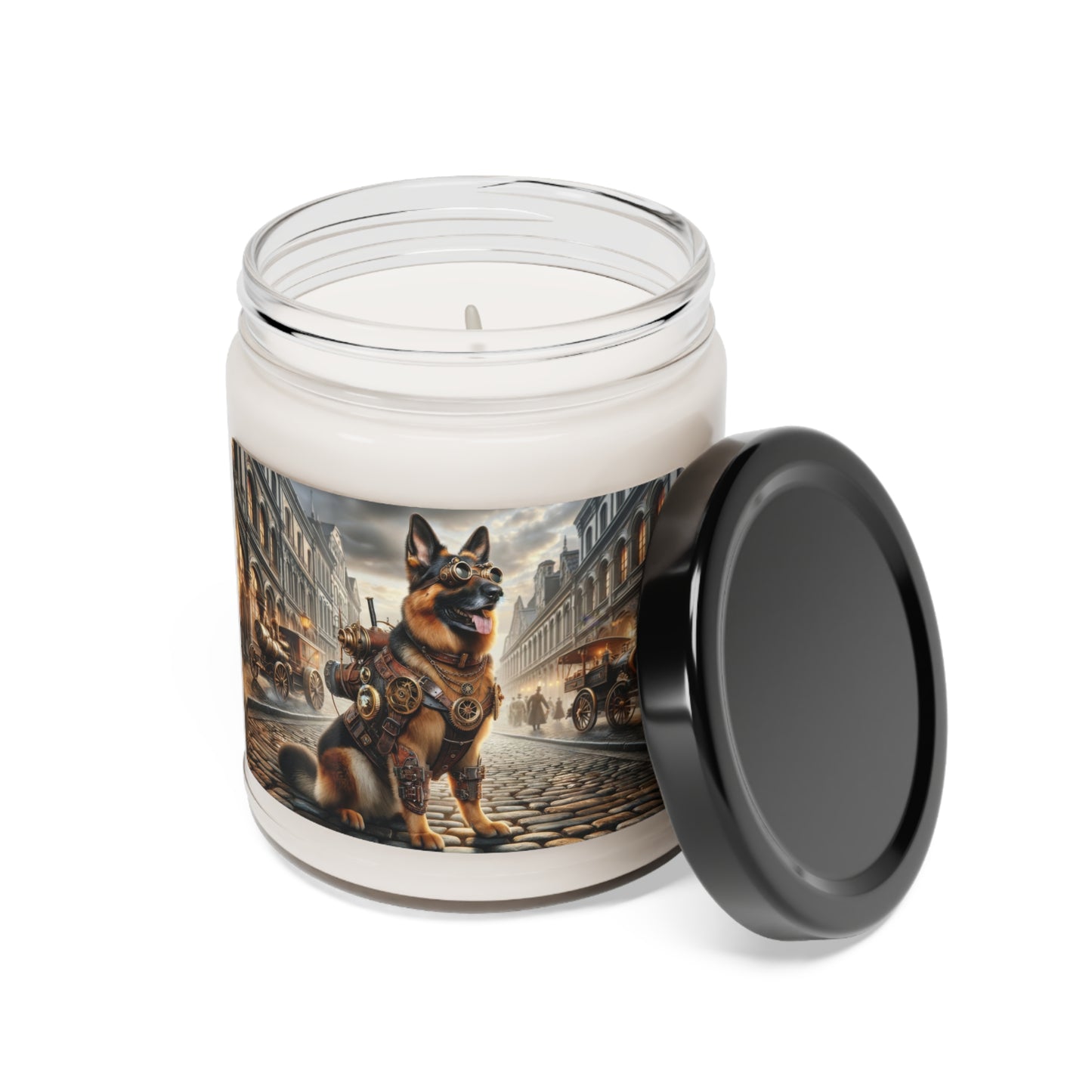 Realism and steampunk German Shepherd Scented Soy Candle, 9oz