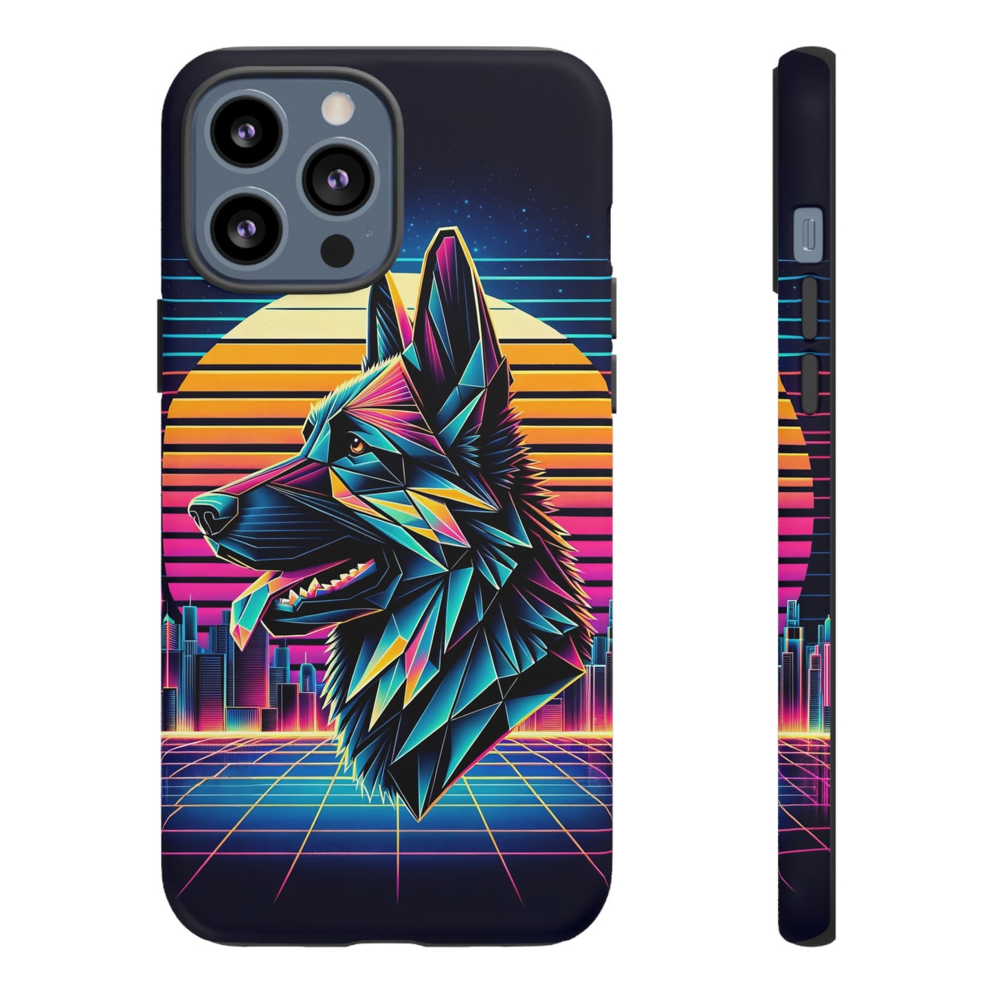 Origami and polyart German Shepherd Phone Case