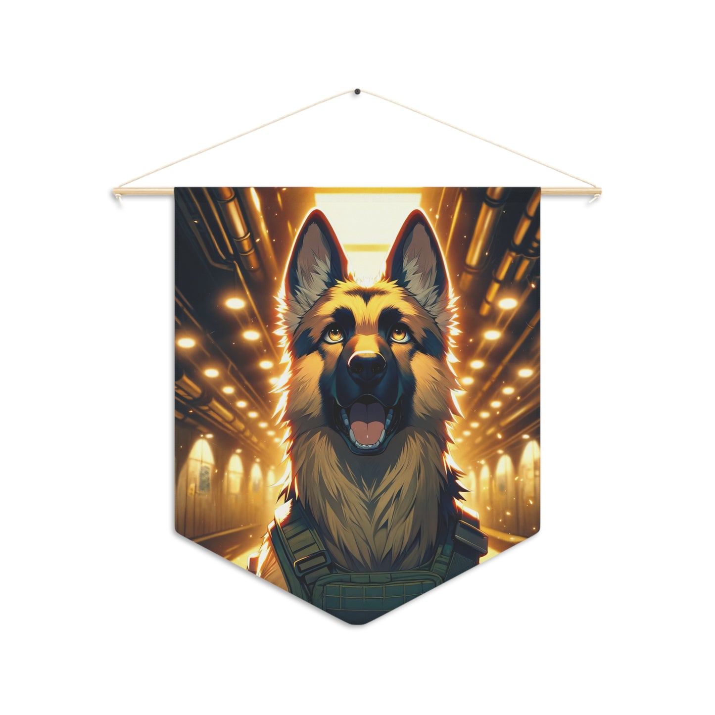 Anime German Shepherd Pennant