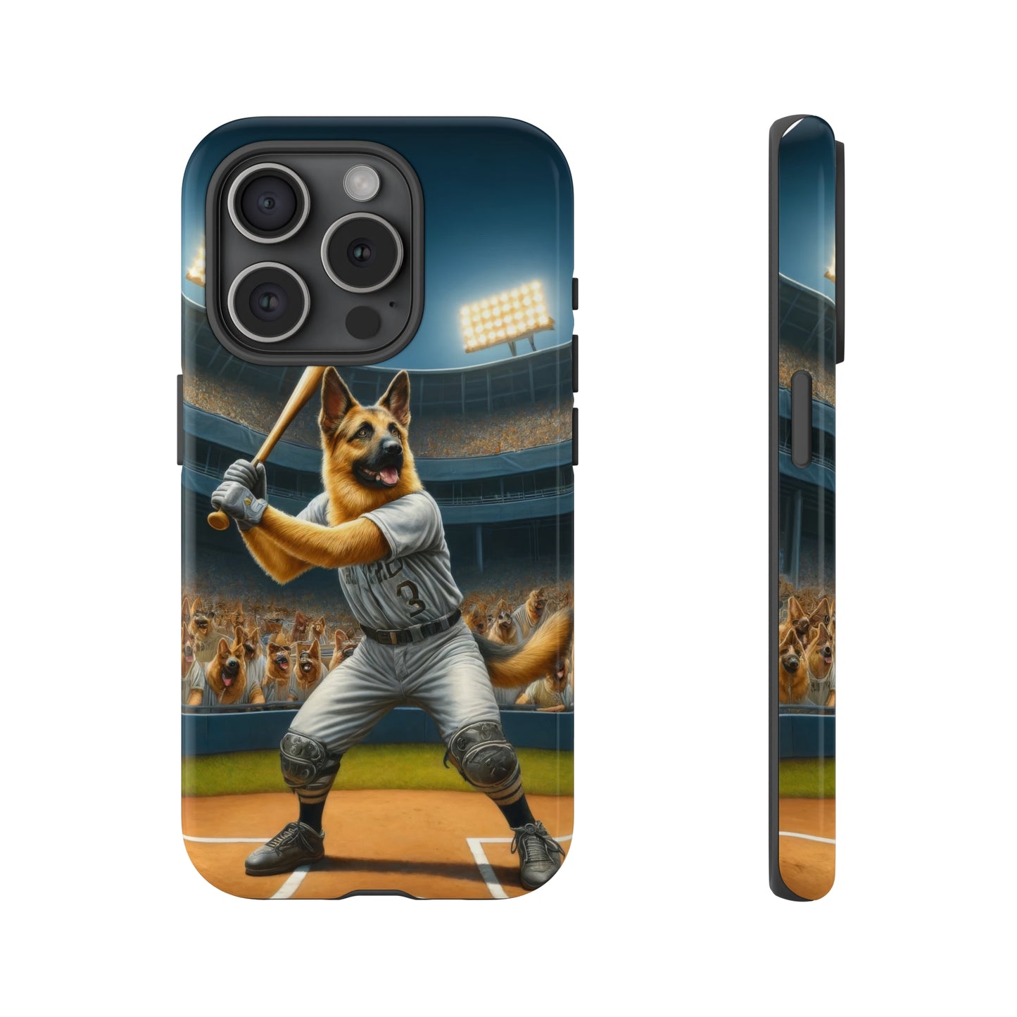 German Shepherd Playing Baseball Tough Phone Case