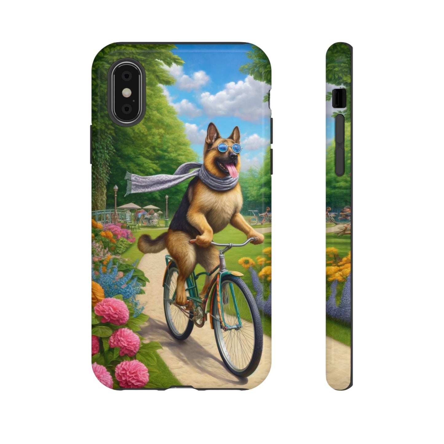 German Shepherd Riding a Bicycle Phone Case