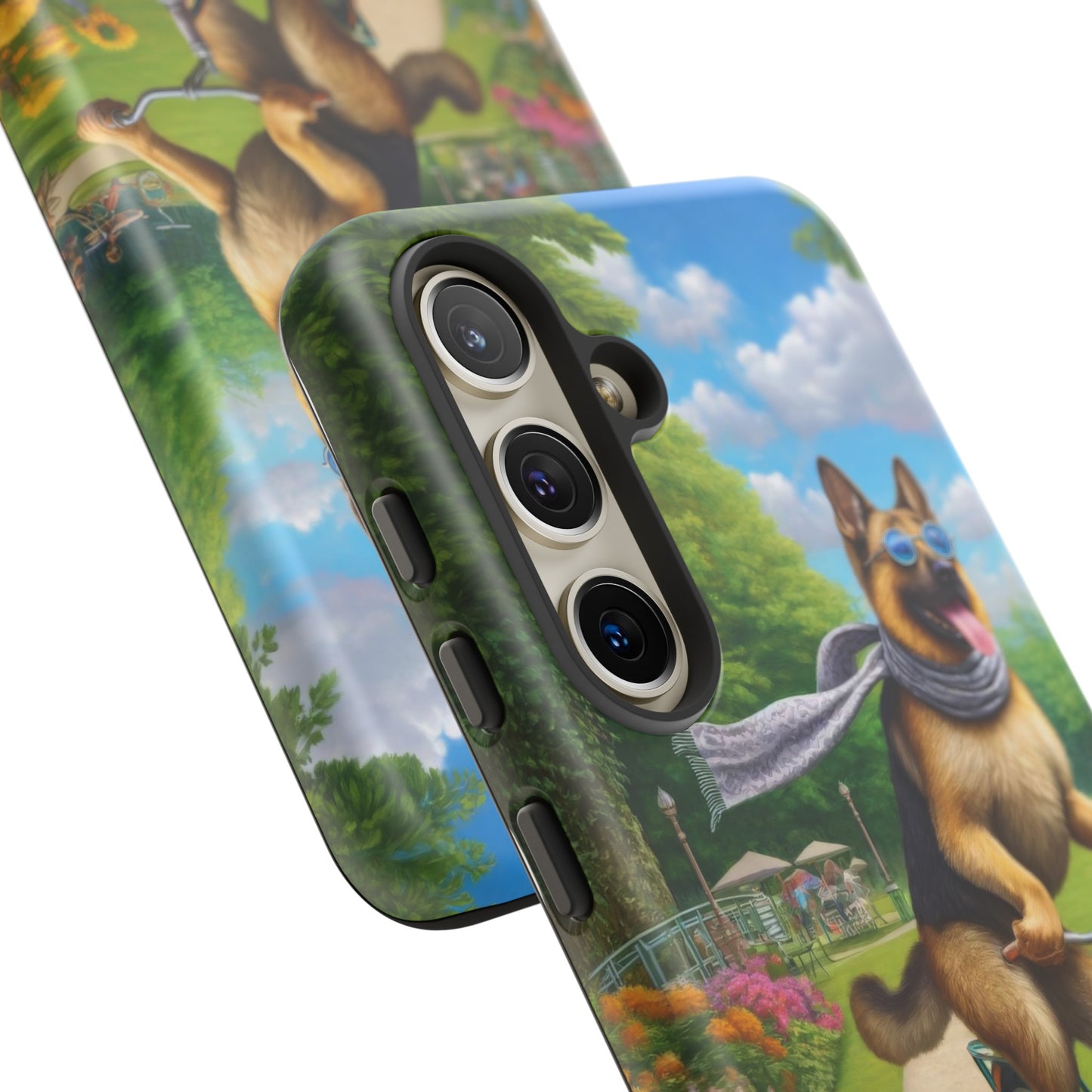 German Shepherd Riding a Bicycle Phone Case