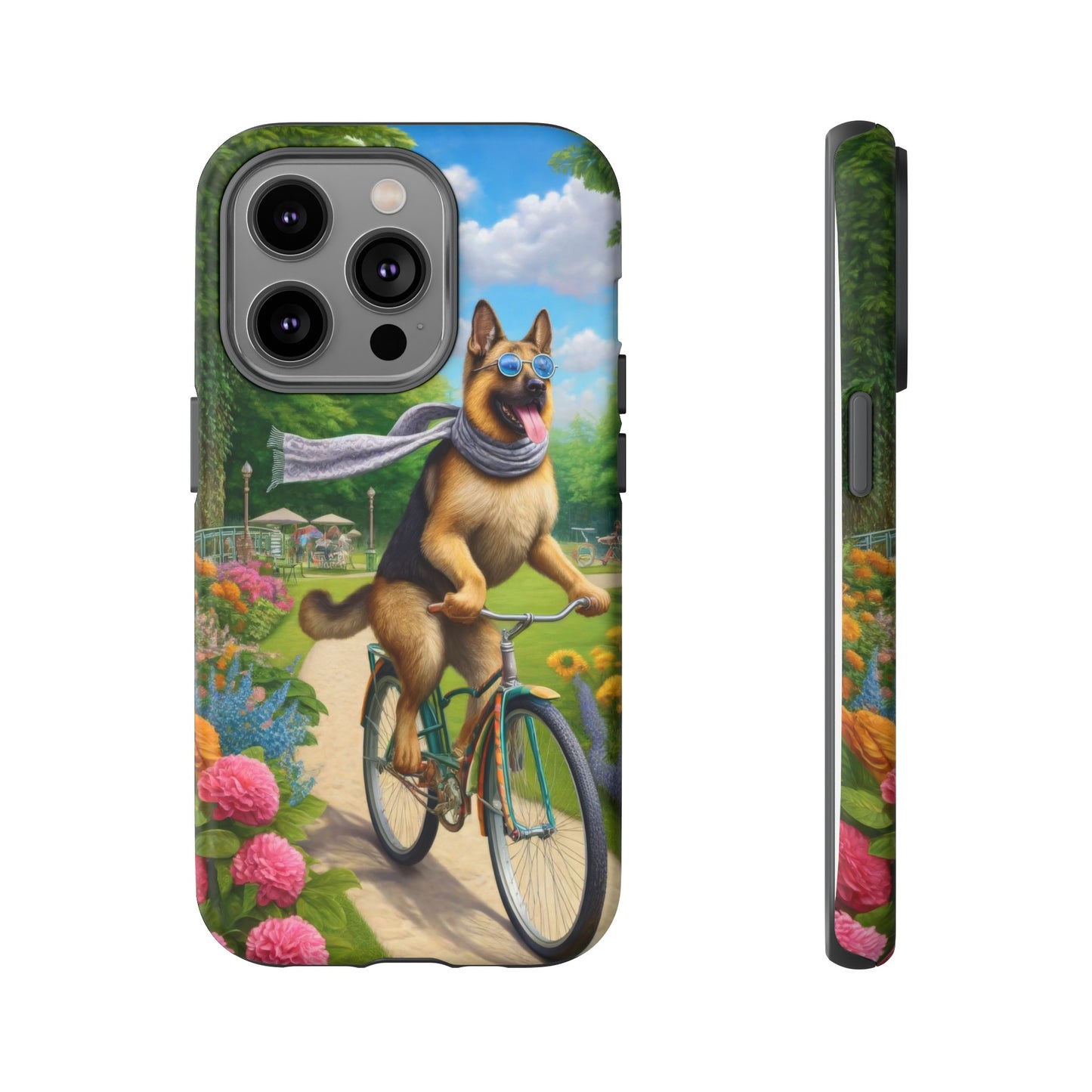 German Shepherd Riding a Bicycle Phone Case