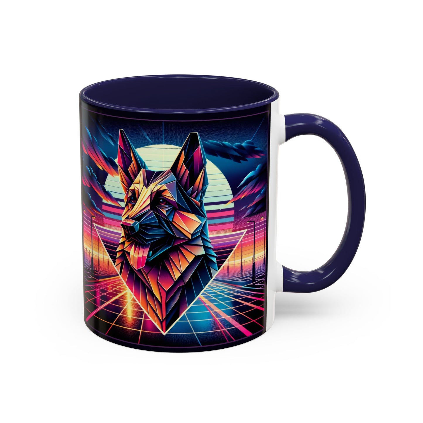 Origami and polyart German Shepherd Coffee Mug