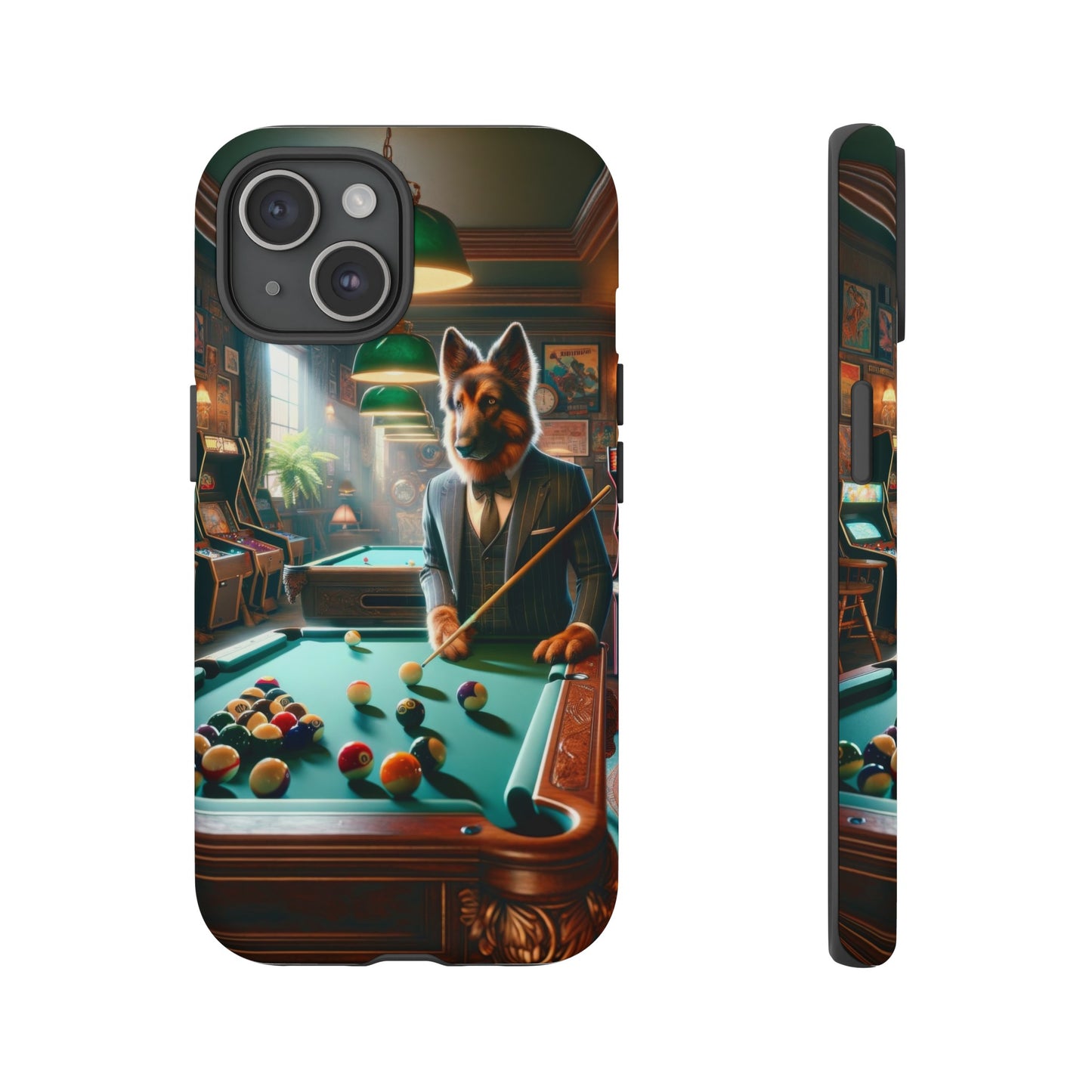 German Shepherd Playing Pool Phone Case