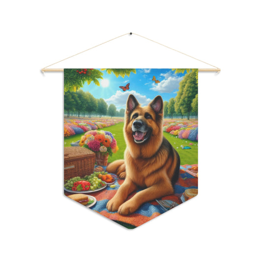 German Shepherd Having a Picnic Pennant