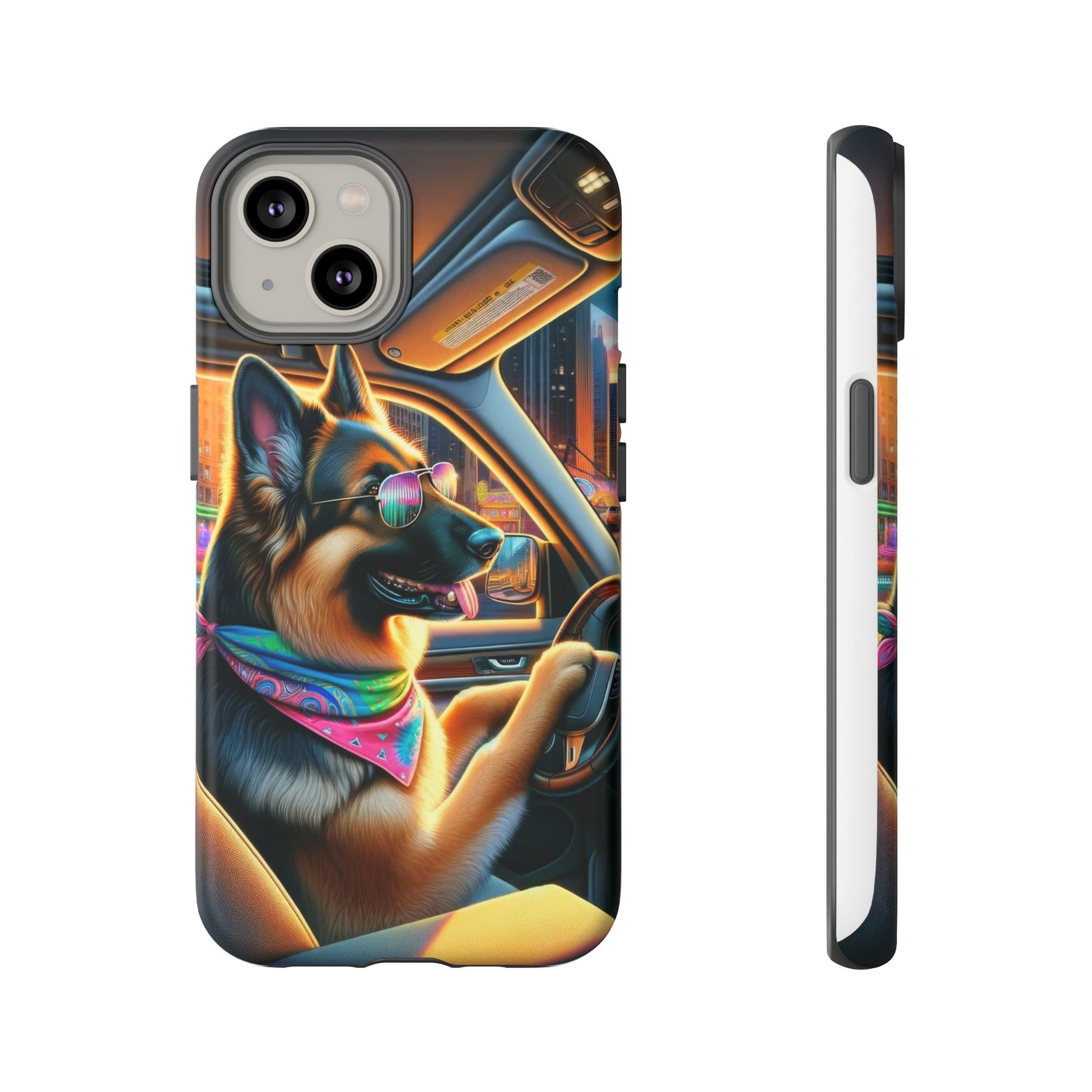 German Shepherd Driving a Car Phone Case