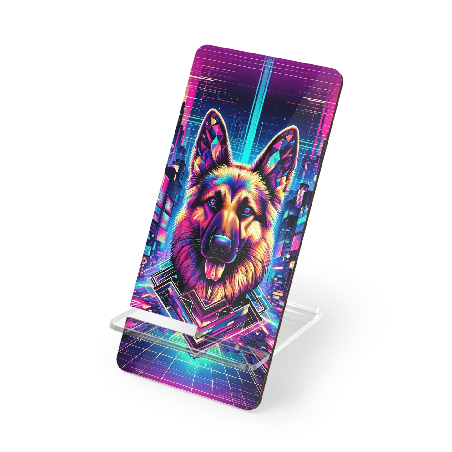 Glitch art German Shepherd Smartphone Stand