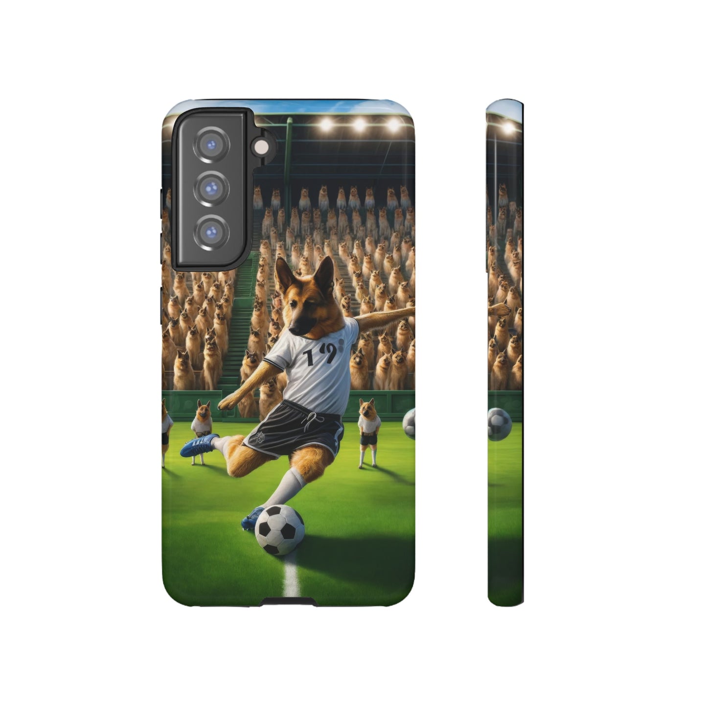 German Shepherd Playing Soccer Tough Phone Case