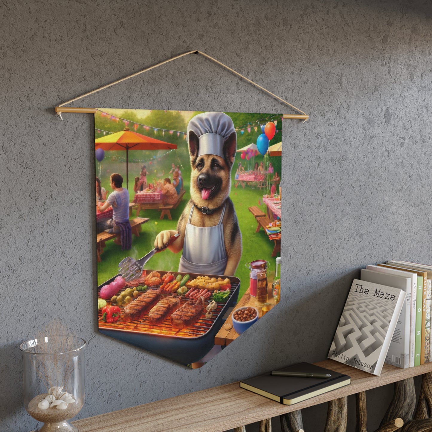 German Shepherd Barbecue Party Pennant