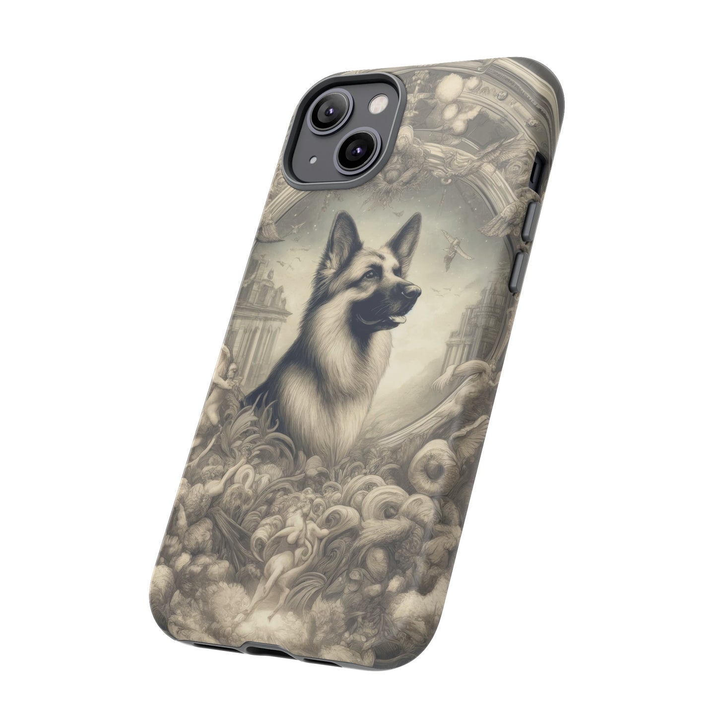 Dreamy fantasy and rococo German Shepherd Phone Case