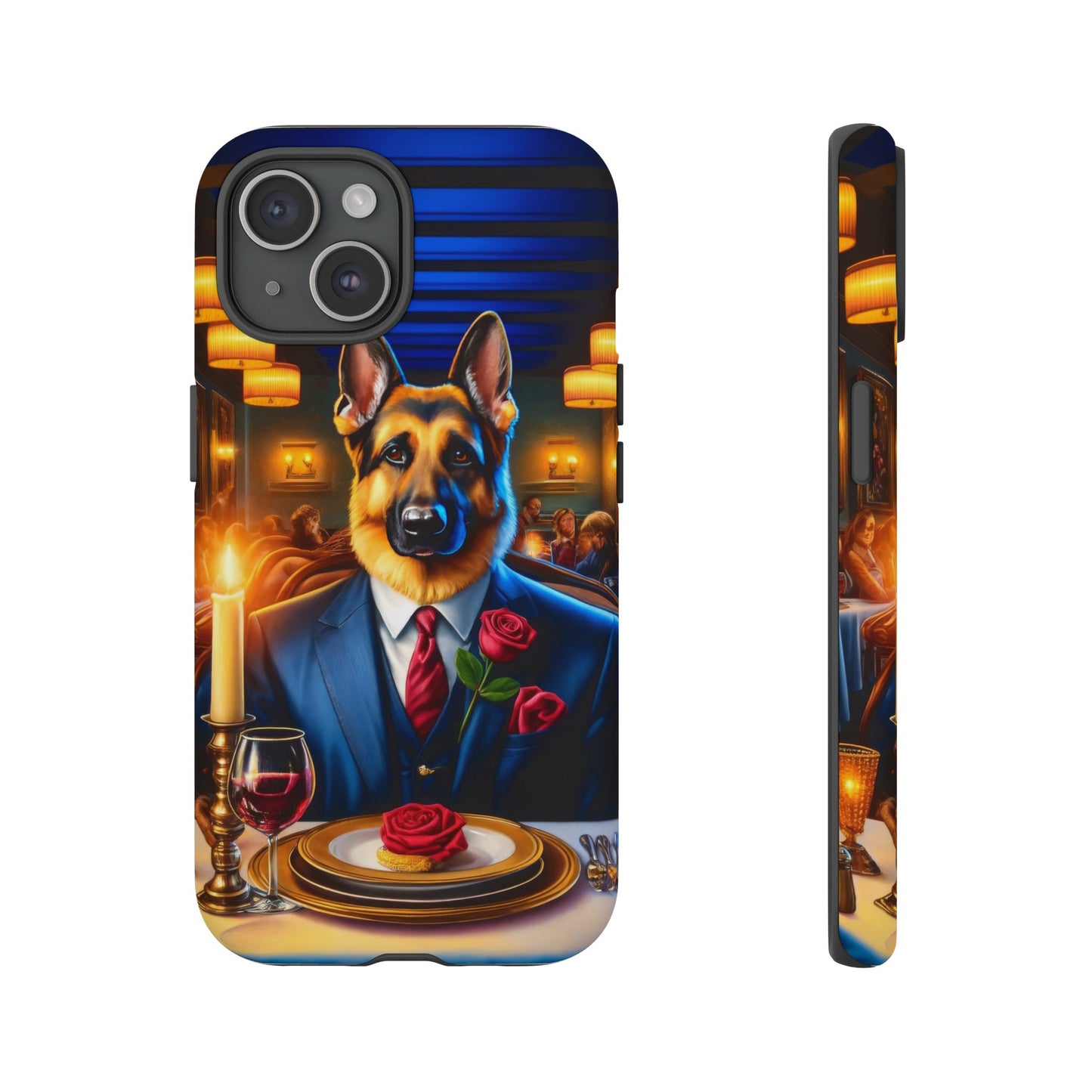 German Shepherd Going on a Date at a Restaurant Phone Case