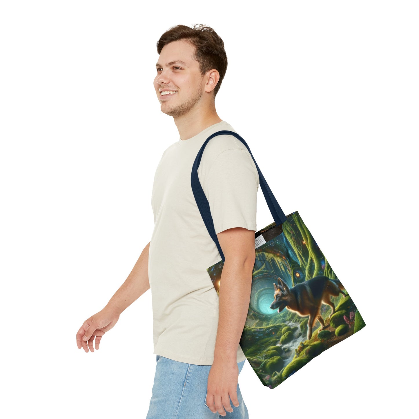 Sci-fi fantasy German Shepherd Tote Bag