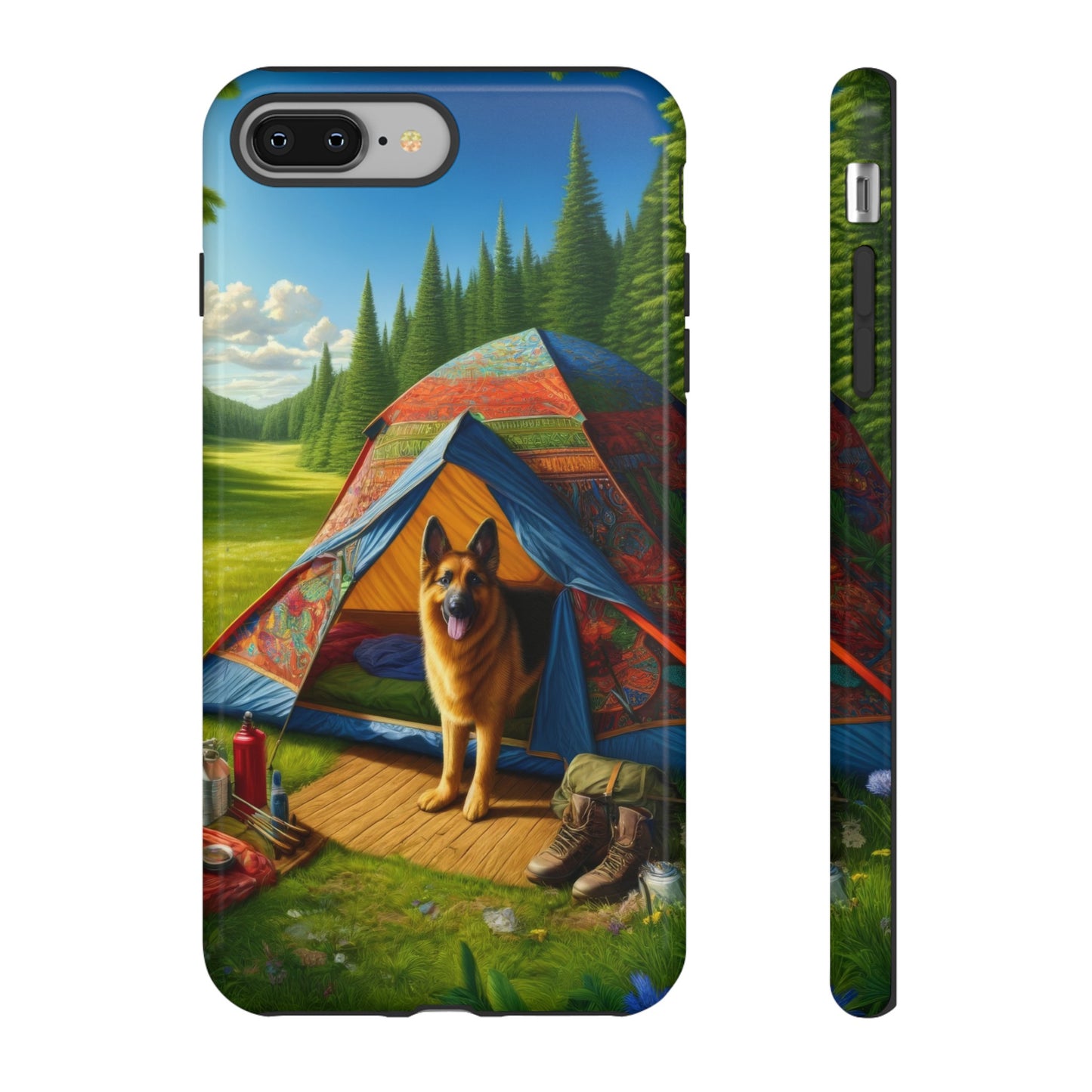 German Shepherd Camping  Phone Case