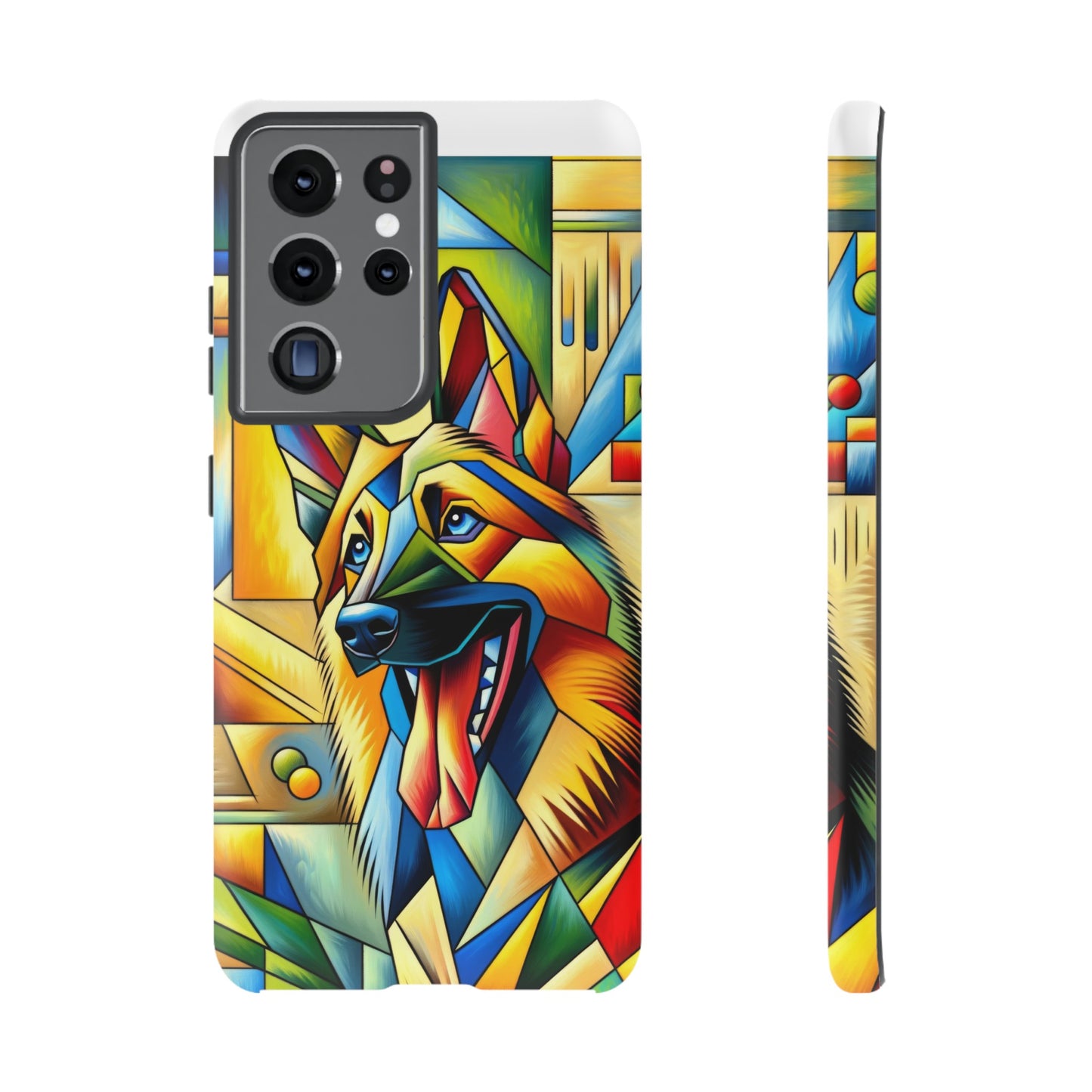 German Shepherd in Cubism Tough Phone Case