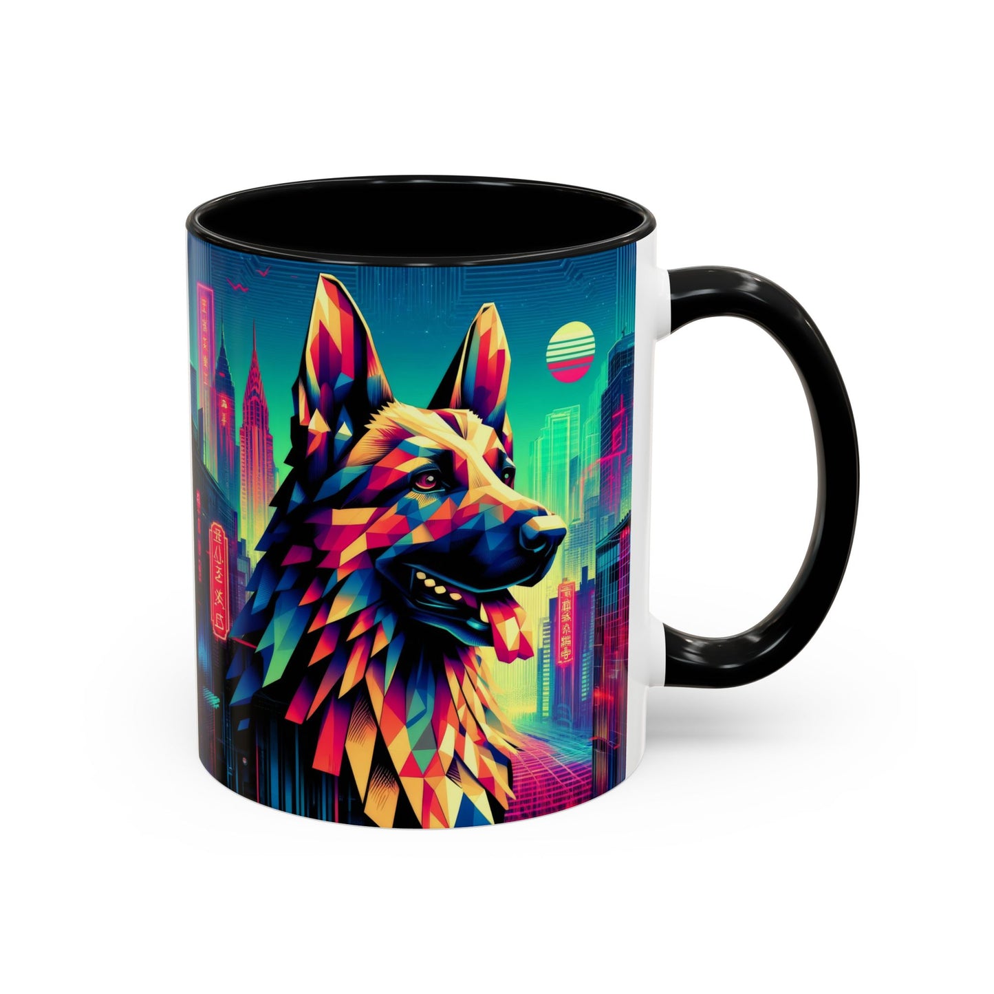 Glitch art German Shepherd Coffee Mug