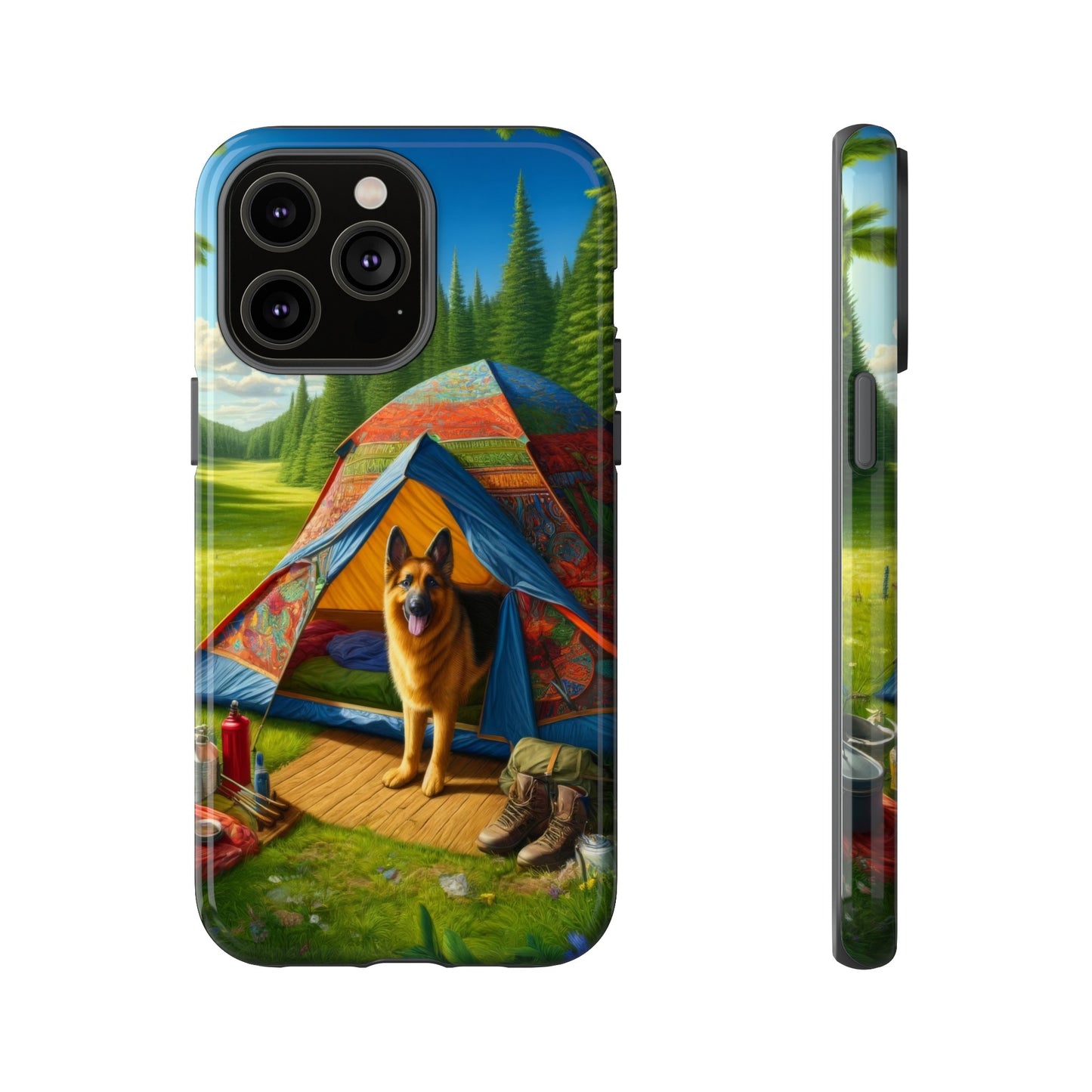 German Shepherd Camping  Phone Case