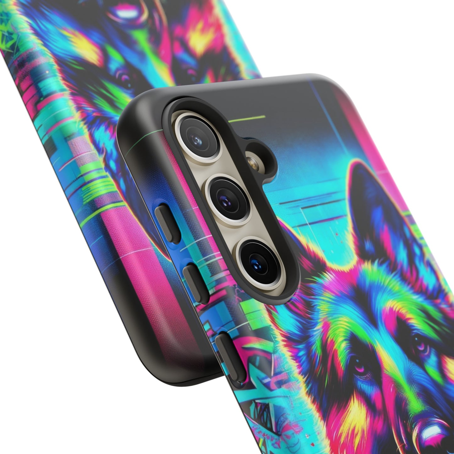 Neon graffiti German Shepherd Phone Case