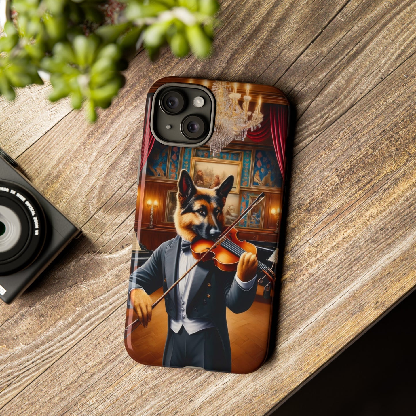 German Shepherd Playing the Violin Phone Case