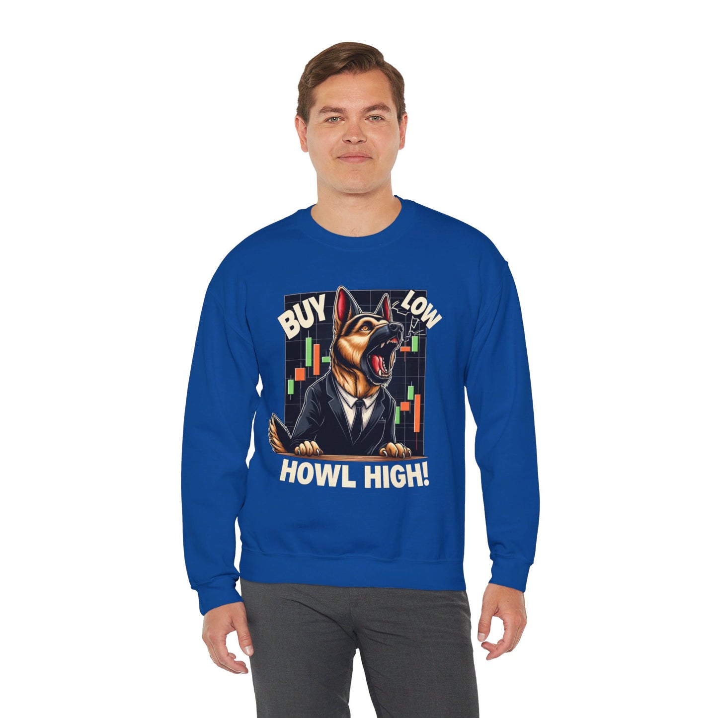 Buy Low.  Howl High! Sweatshirt (10 colors) (German Shepherd)