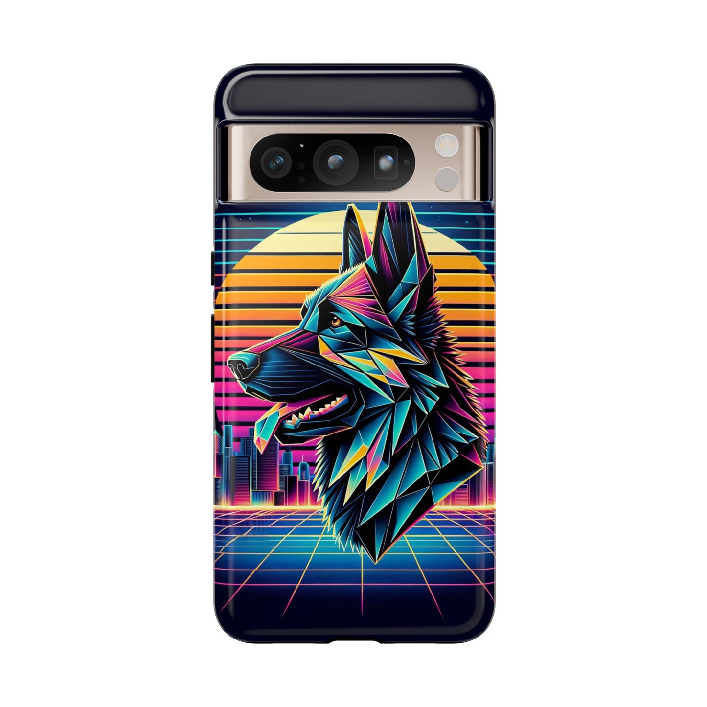 Origami and polyart German Shepherd Phone Case