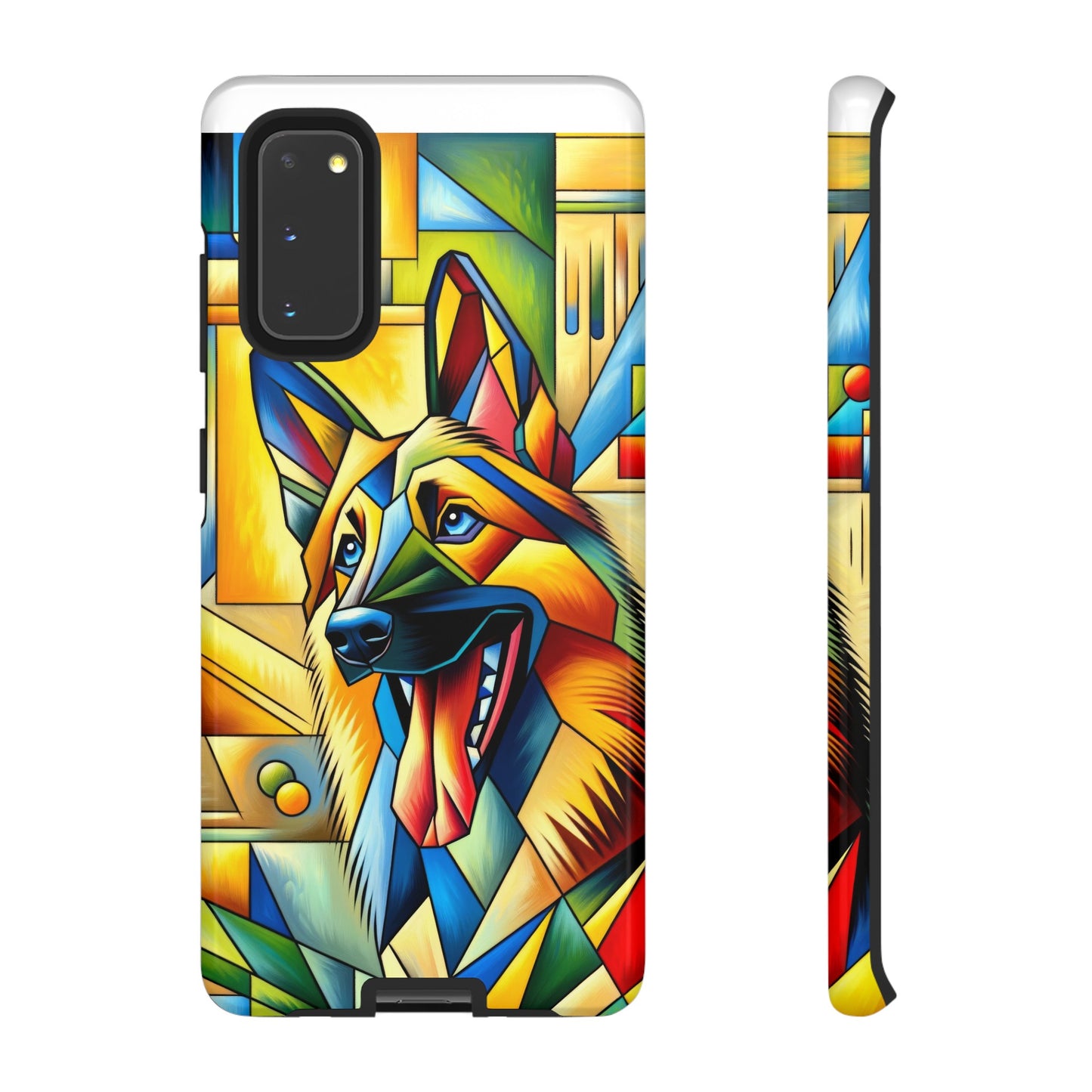 German Shepherd in Cubism Tough Phone Case