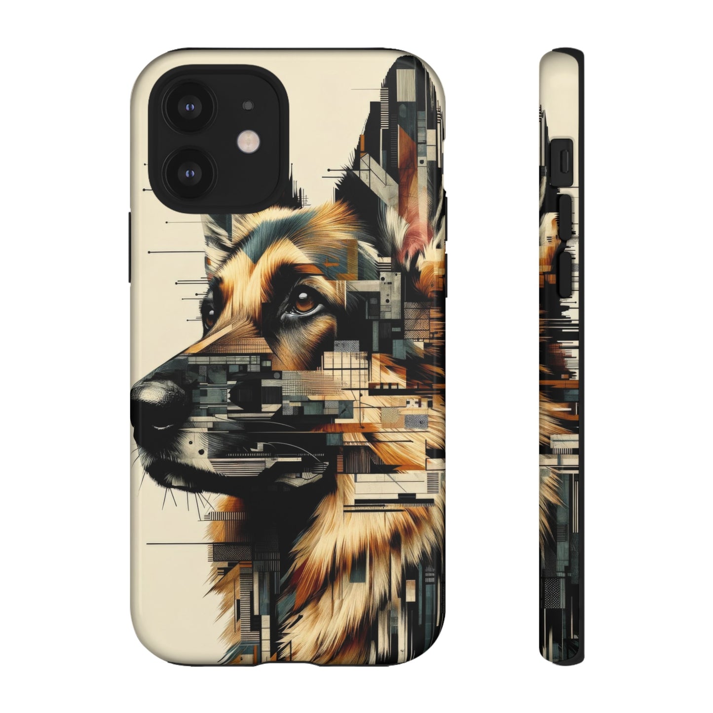 Constructivist and dadaist German Shepherd Phone Case