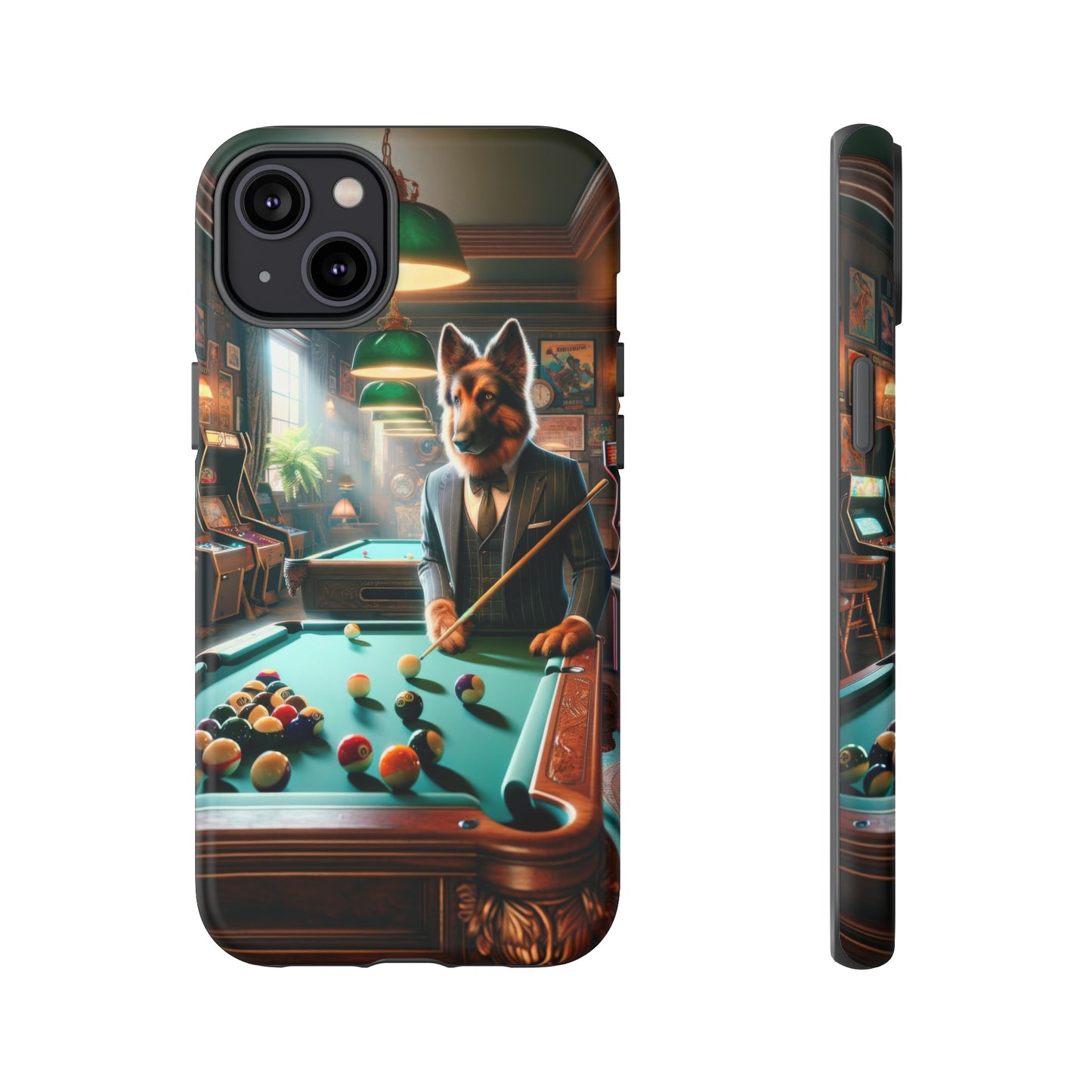 German Shepherd Playing Pool Phone Case