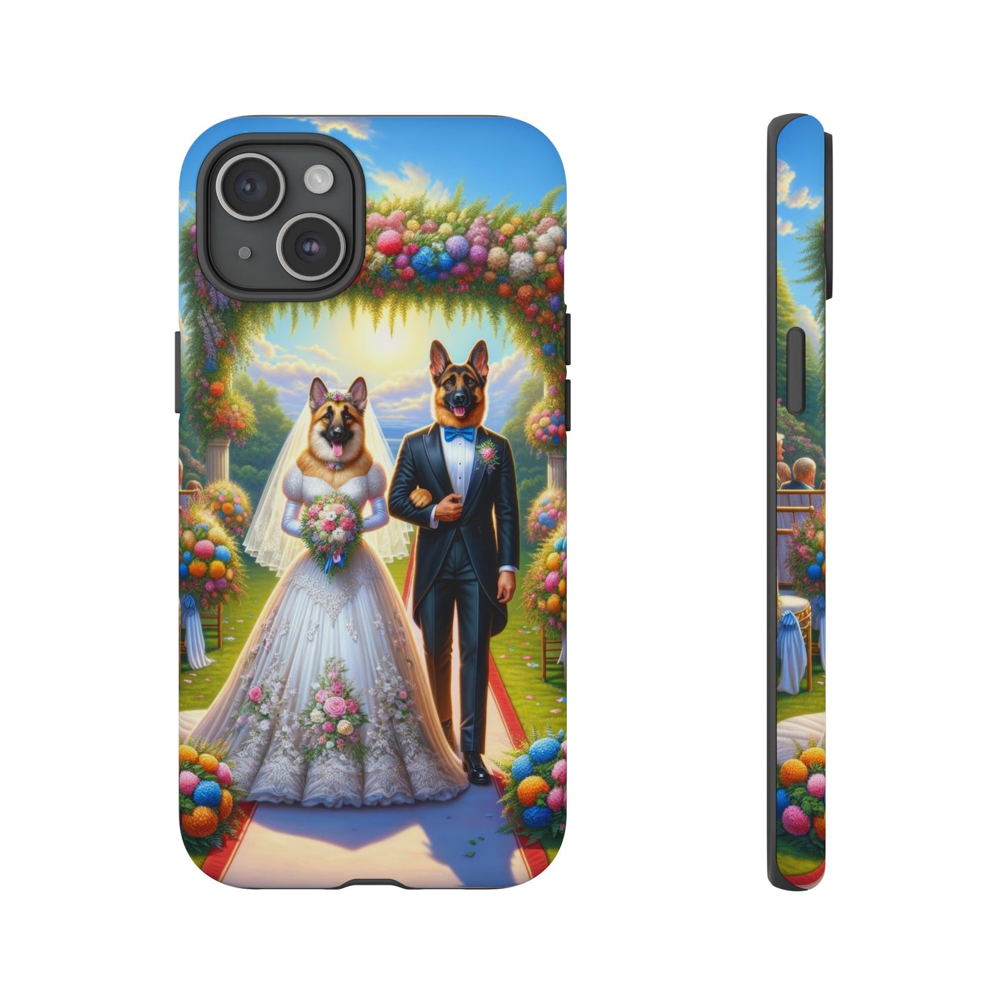 German Shepherds getting Married  Phone Case