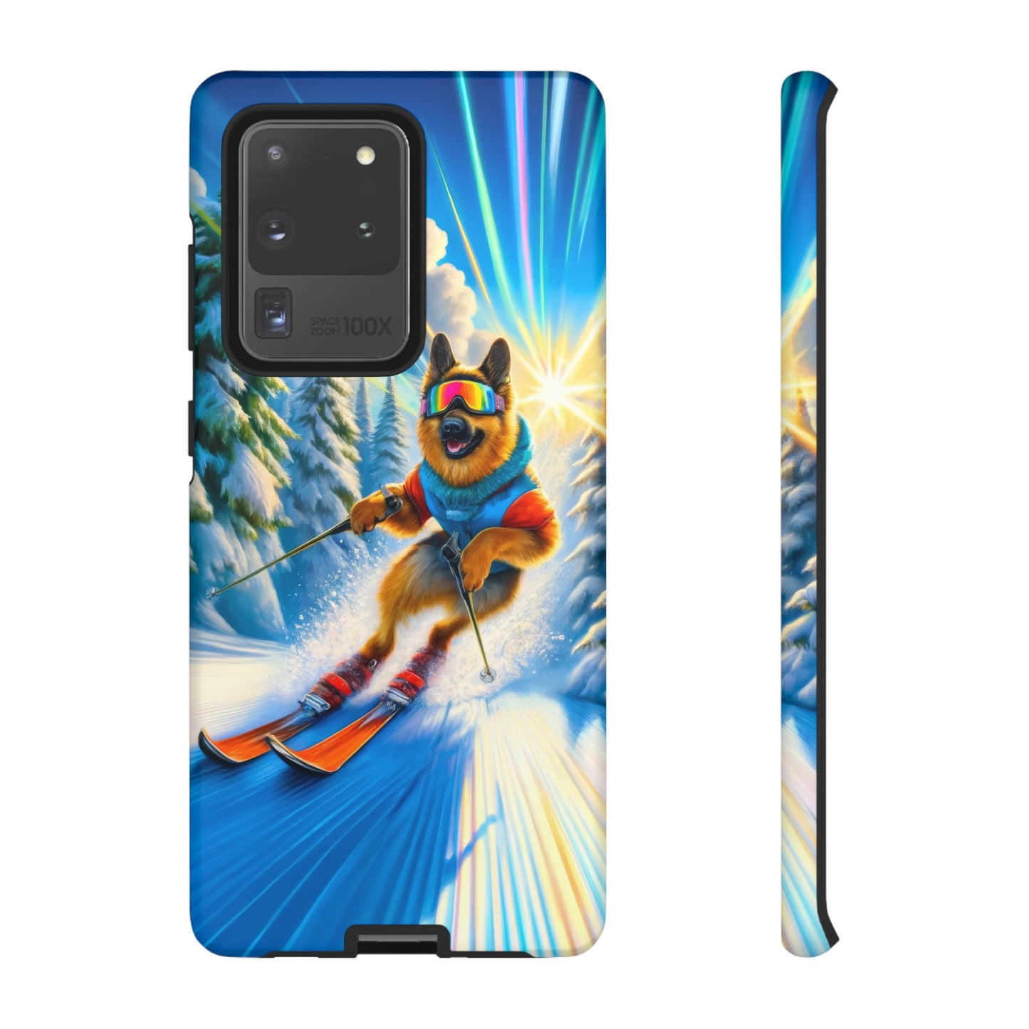 German Shepherd Skiing Phone Case