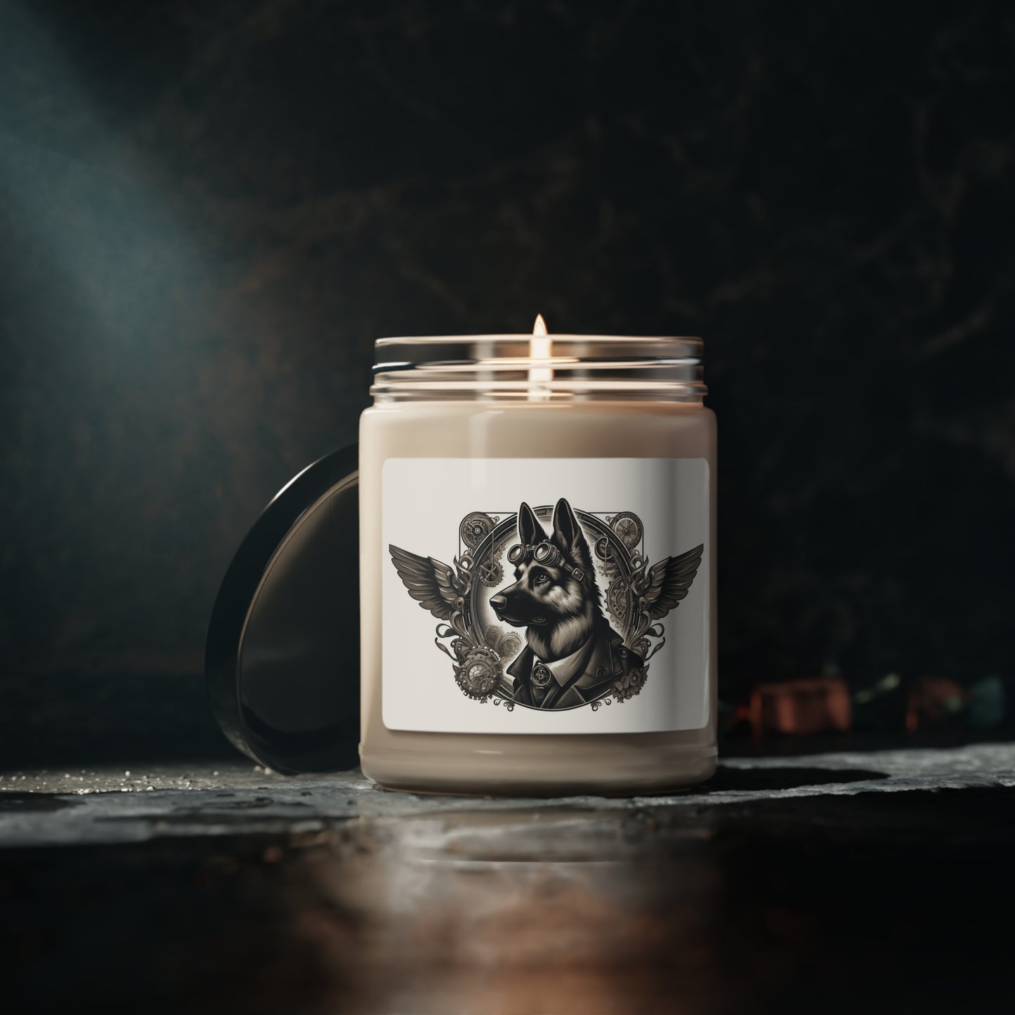 Steampunk German Shepherd Scented Soy Candle, 9oz
