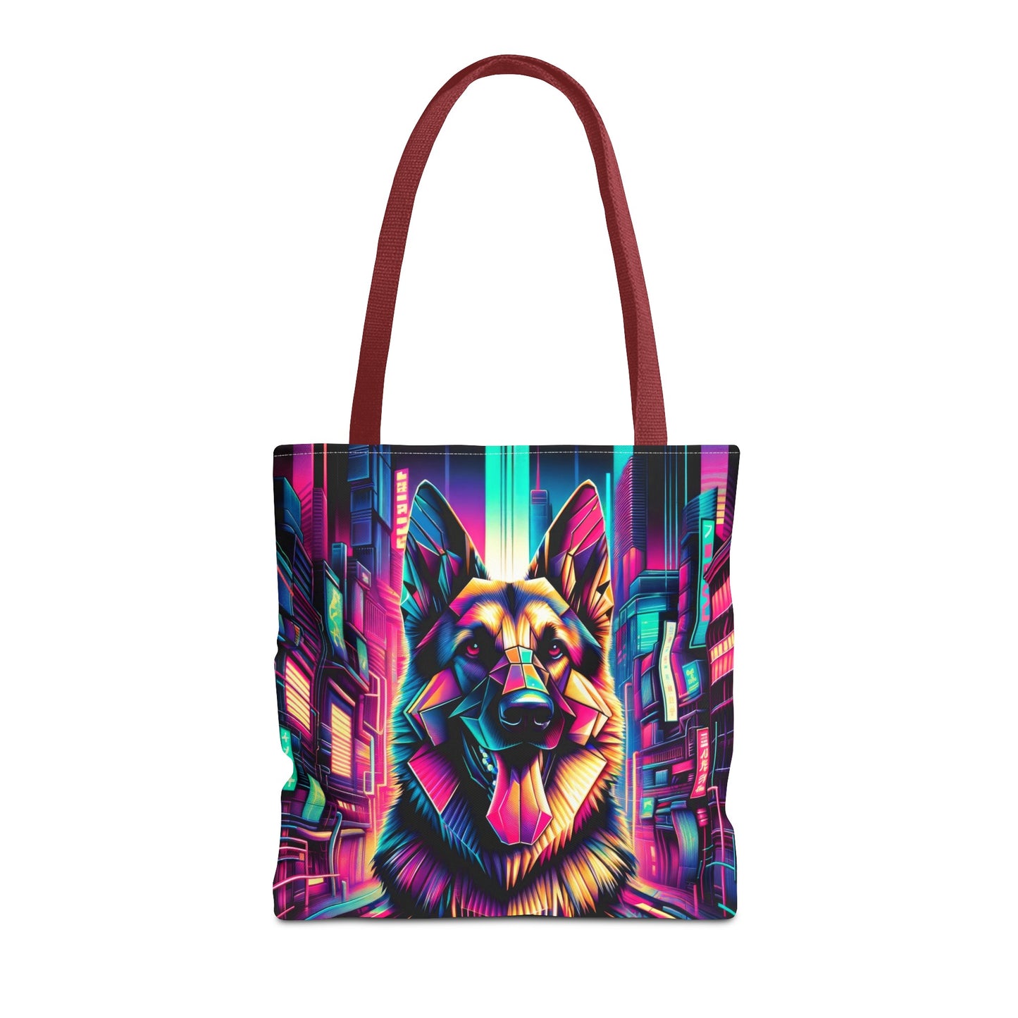 Glitch art German Shepherd Tote Bag