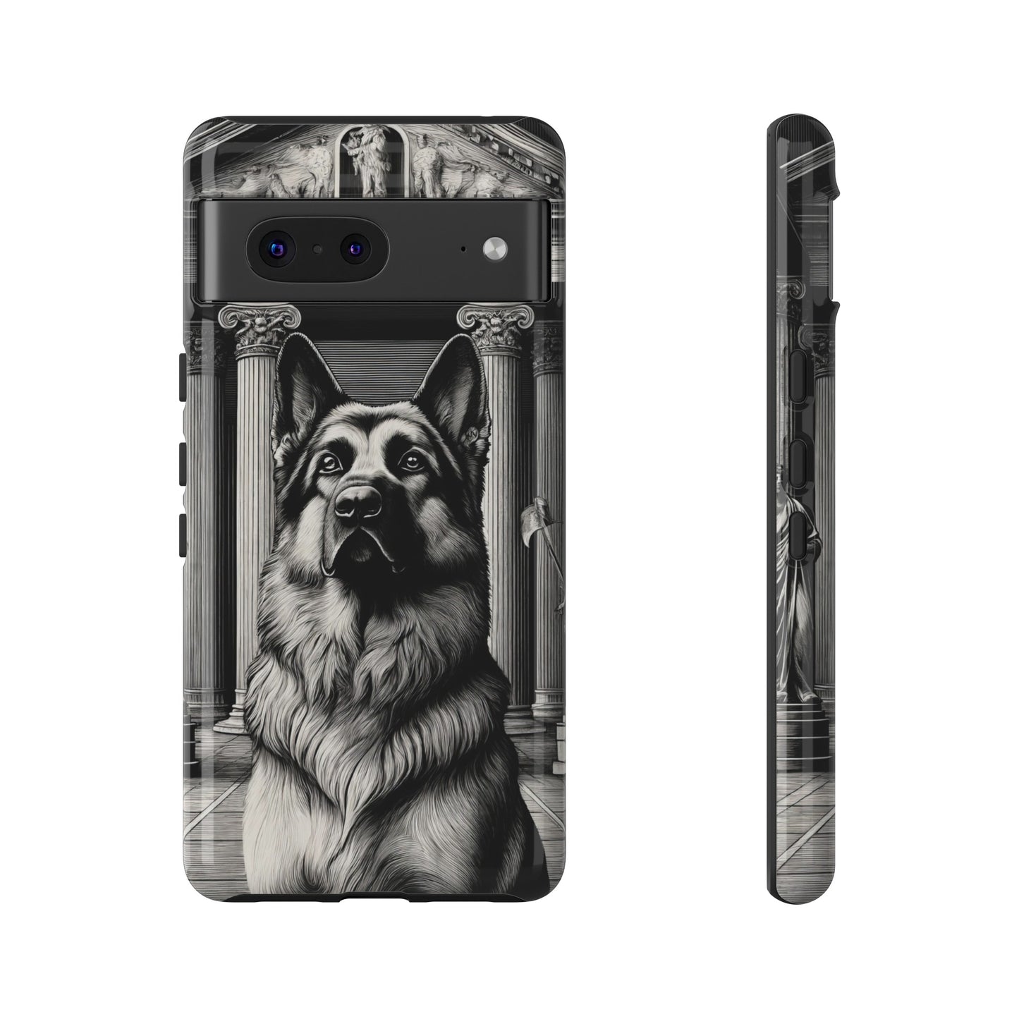 Etching and greco-roman German Shepherd Phone Case