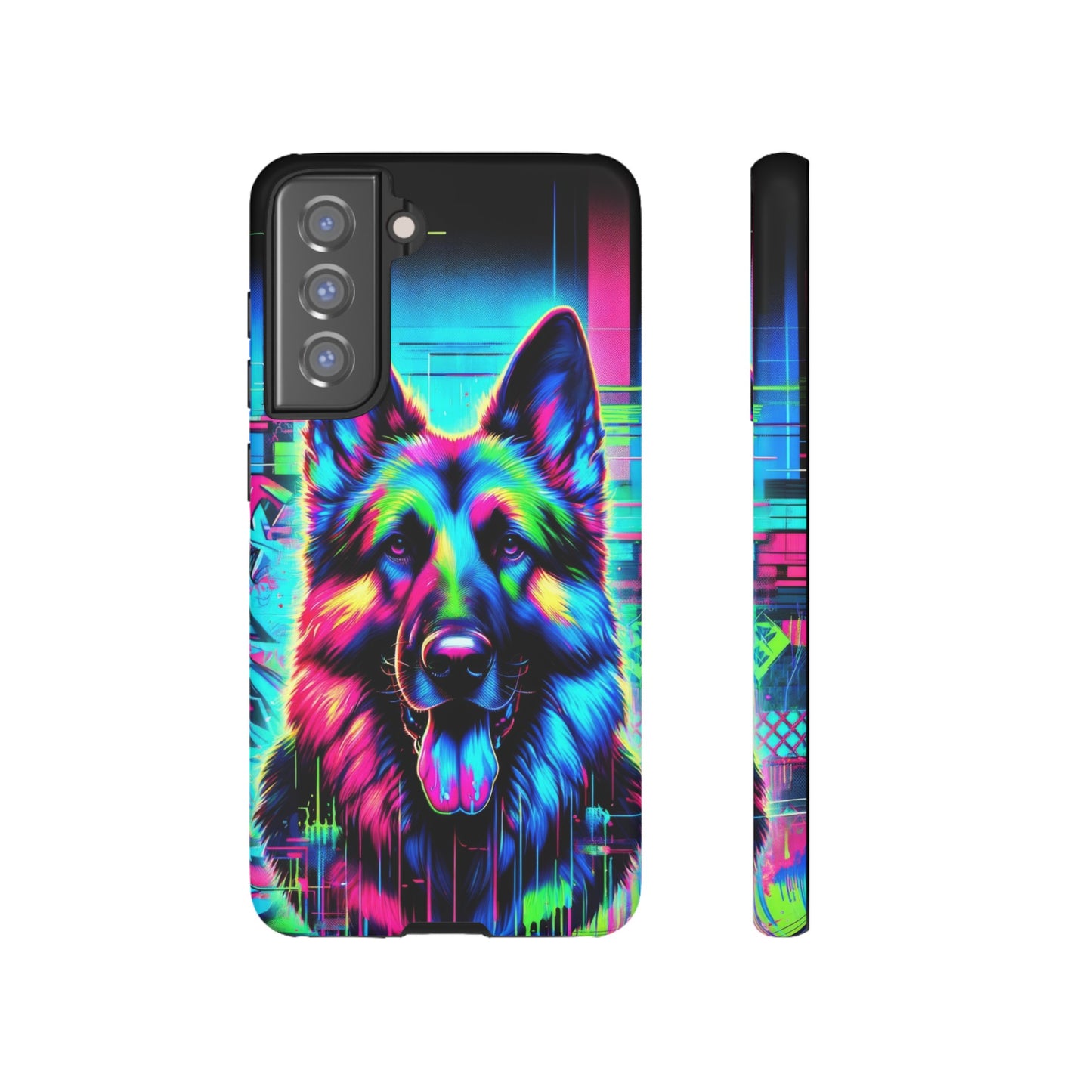 Neon graffiti German Shepherd Phone Case