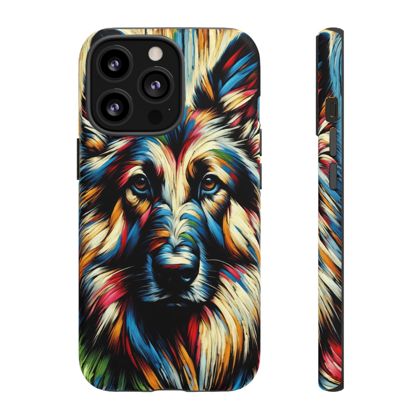 Fauvism scratchboard technique German Shepherd Phone Case