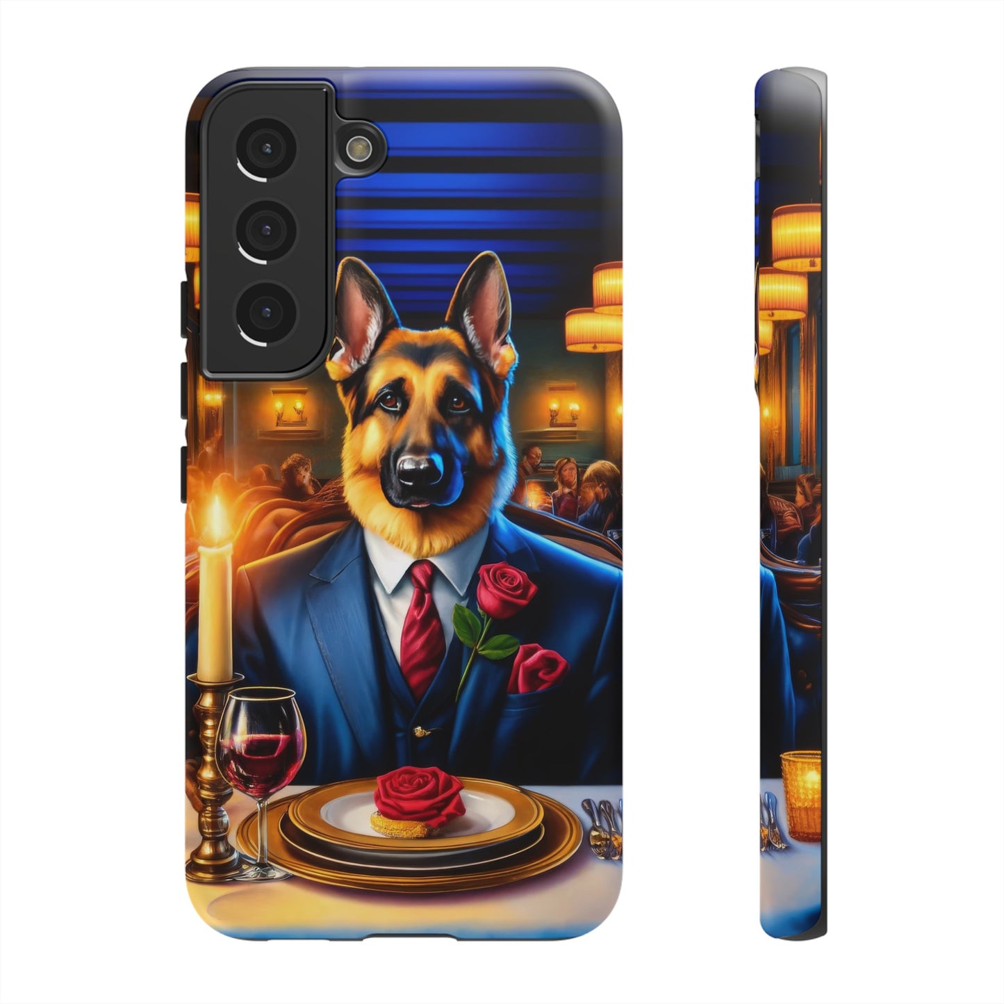 German Shepherd Going on a Date at a Restaurant Phone Case