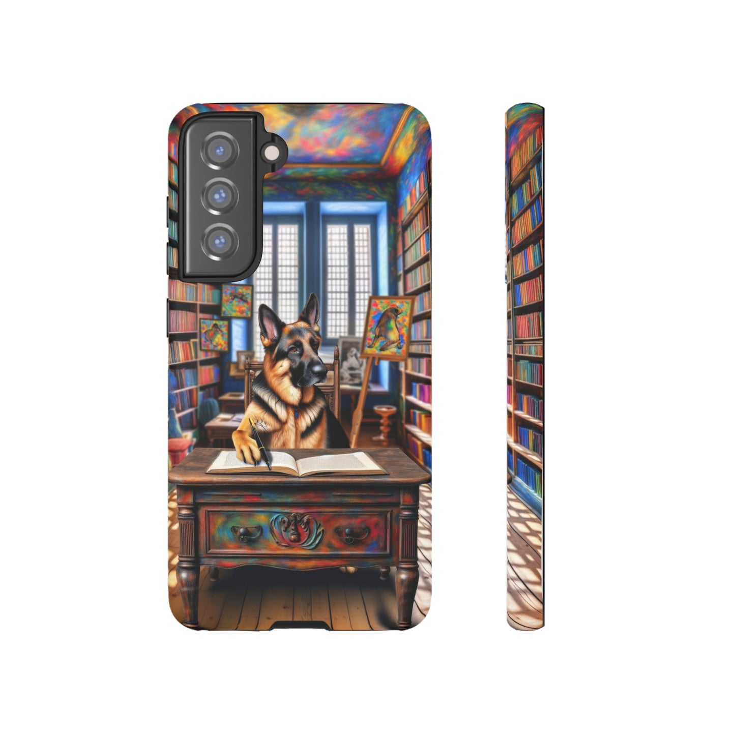 German Shepherd Writing a Book Phone Case