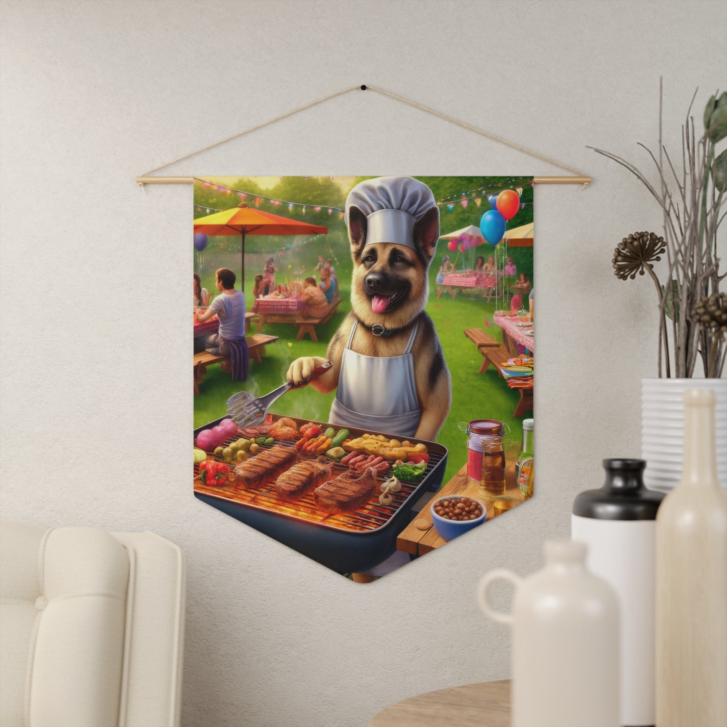 German Shepherd Barbecue Party Pennant