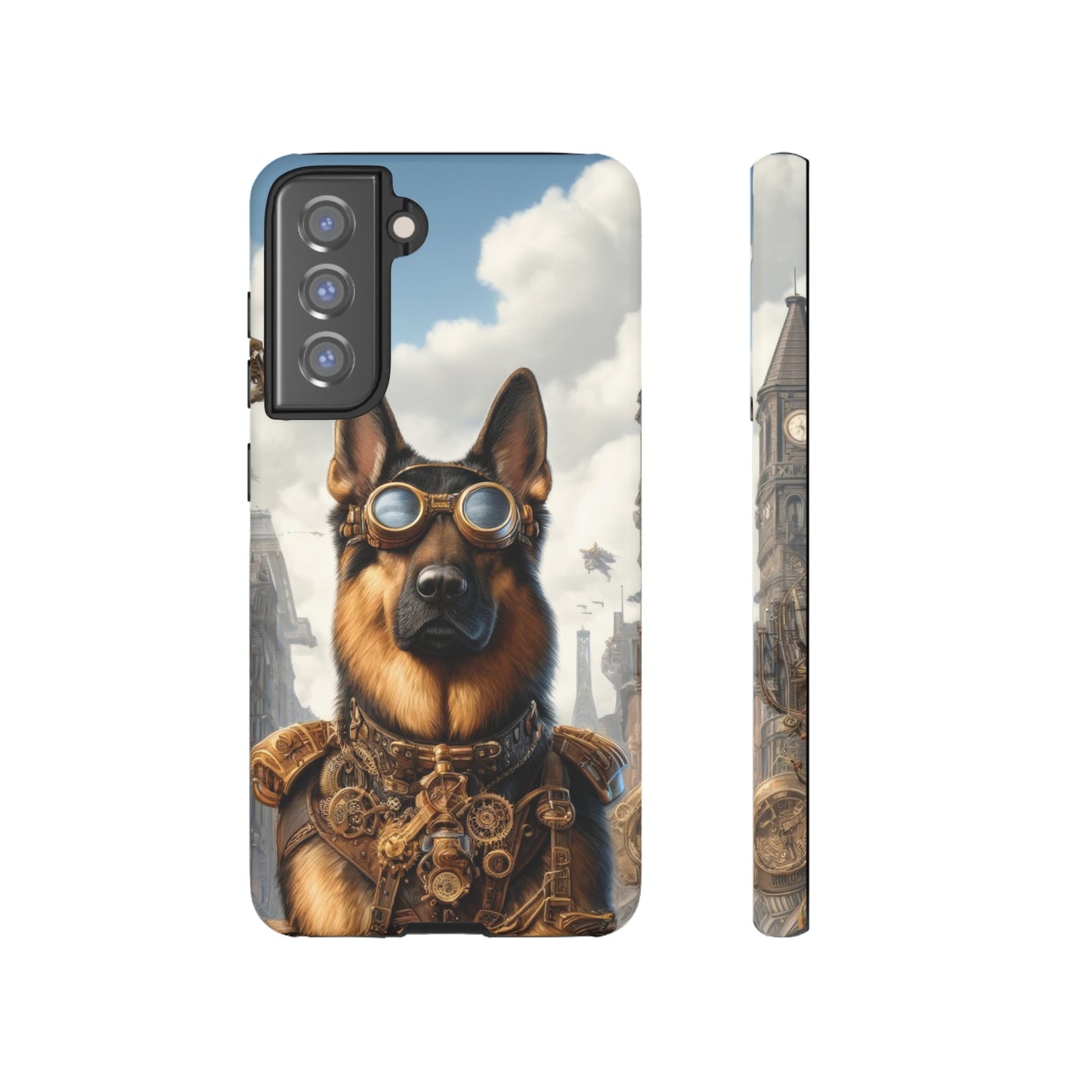 Realism and steampunk German Shepherd Phone Case